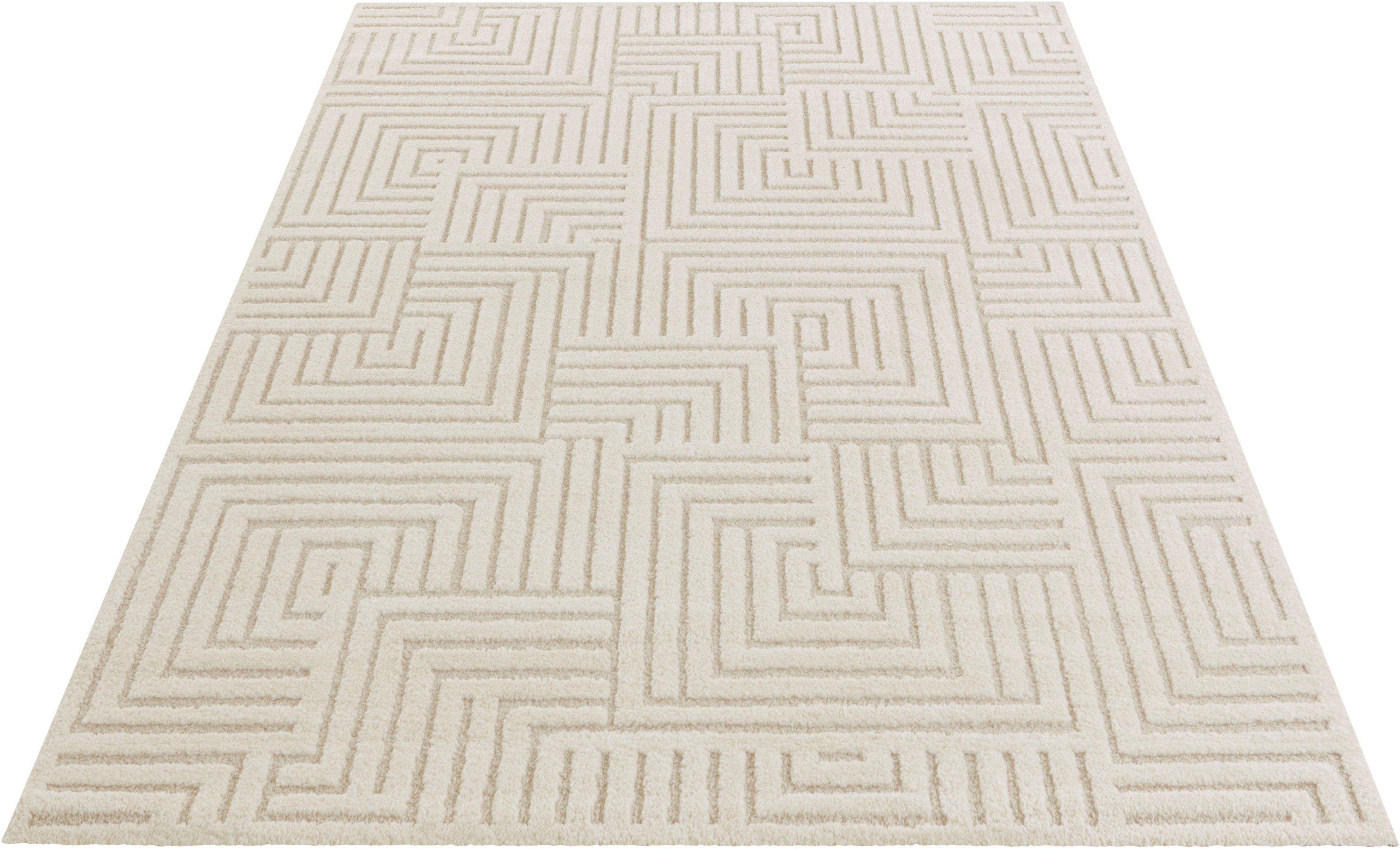 ELLE DECORATION Design-vloerkleed Manipu Zachte korte pool, reliëfeffect, modern, zacht, woonkamer