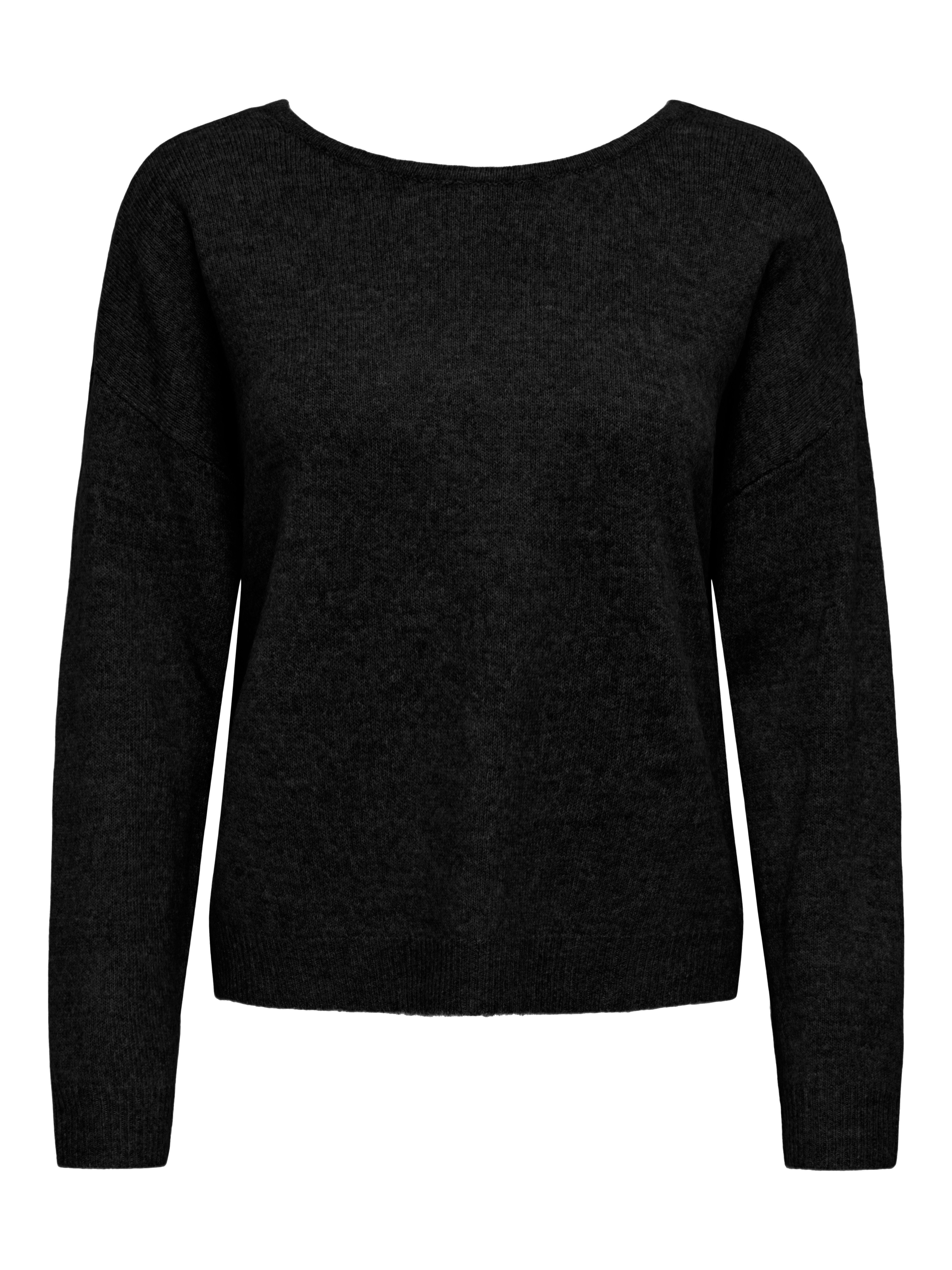 Only Trui met ronde hals ONLANJA LS LACE MIX O-NECK ZL KNT met kantinzet op de ruguitsnijding