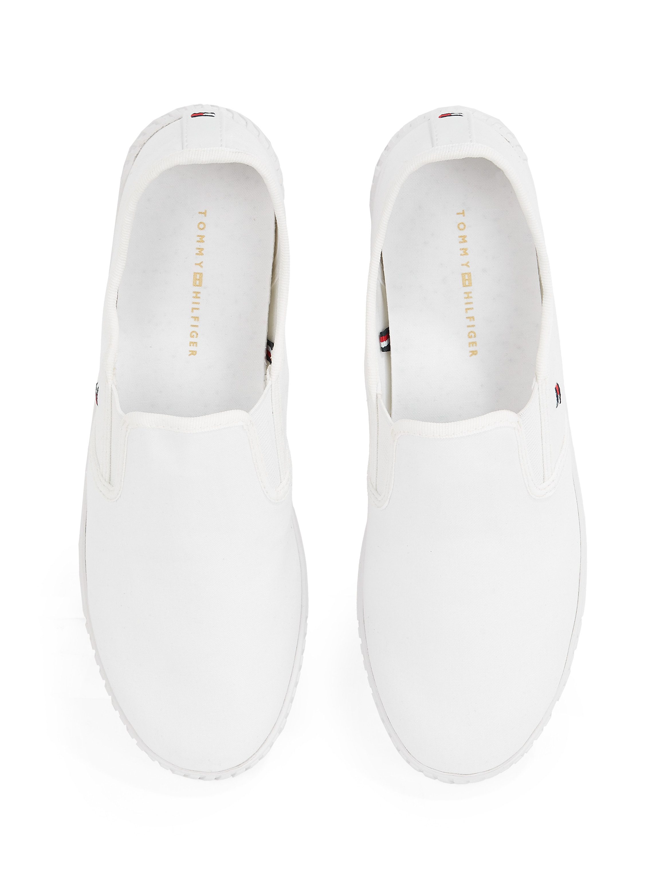 Tommy Hilfiger Slip-on sneakers CANVAS SLIP-ON SNEAKER , vrijetijdsschoen, instapschoen, slipper, lage schoen, vlaggenborduring