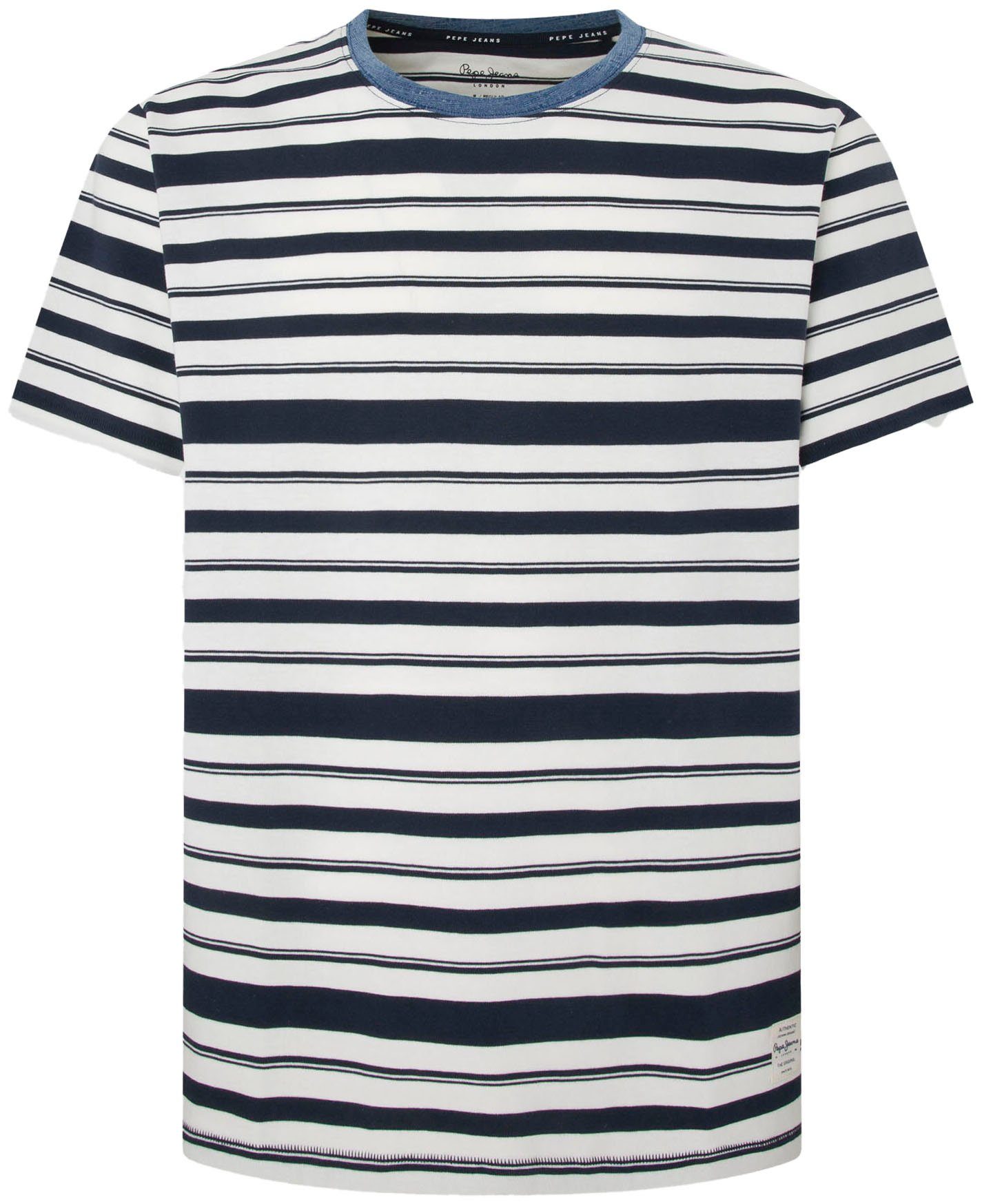 Pepe Jeans Klassiek Katoenen T-shirt voor Mannen Blue Heren
