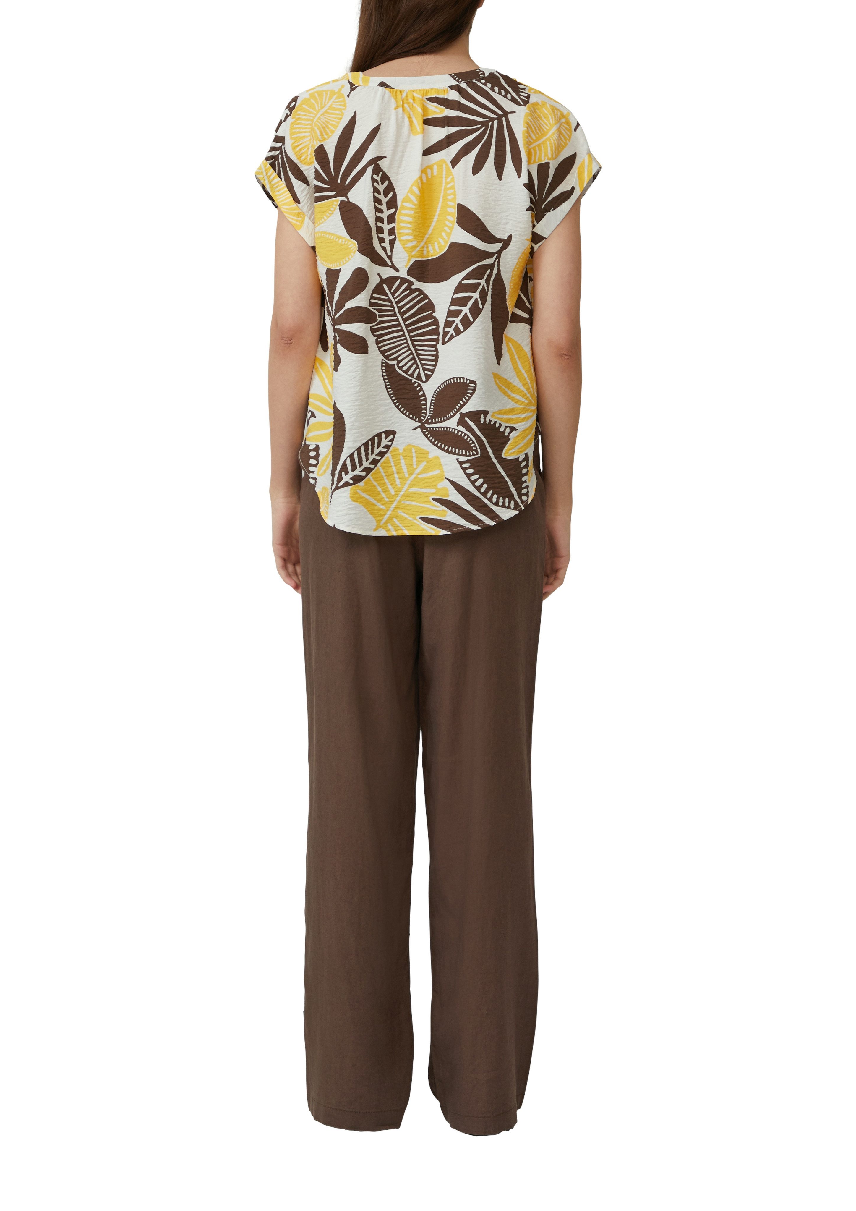 s.Oliver Gedessineerde blouse met rimpeldetails