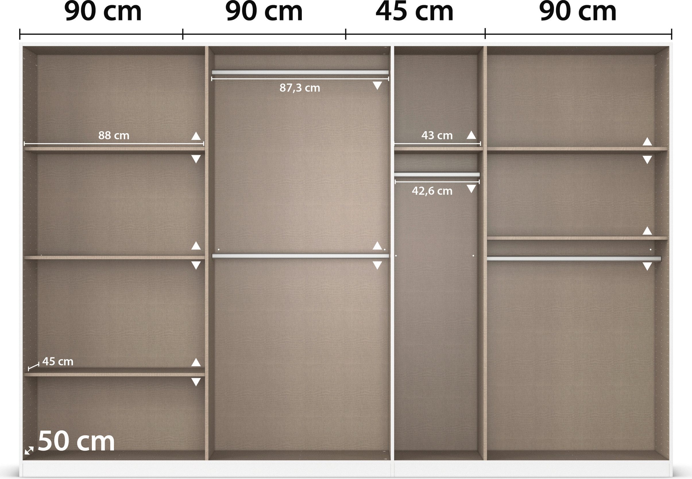 rauch Draaideurkast Kledingkast kast garderobe AGORDO met decor- of hoogglansfront doordachte binnenuitrusting, in 6 breedtes en 2 hoogtes made in germany