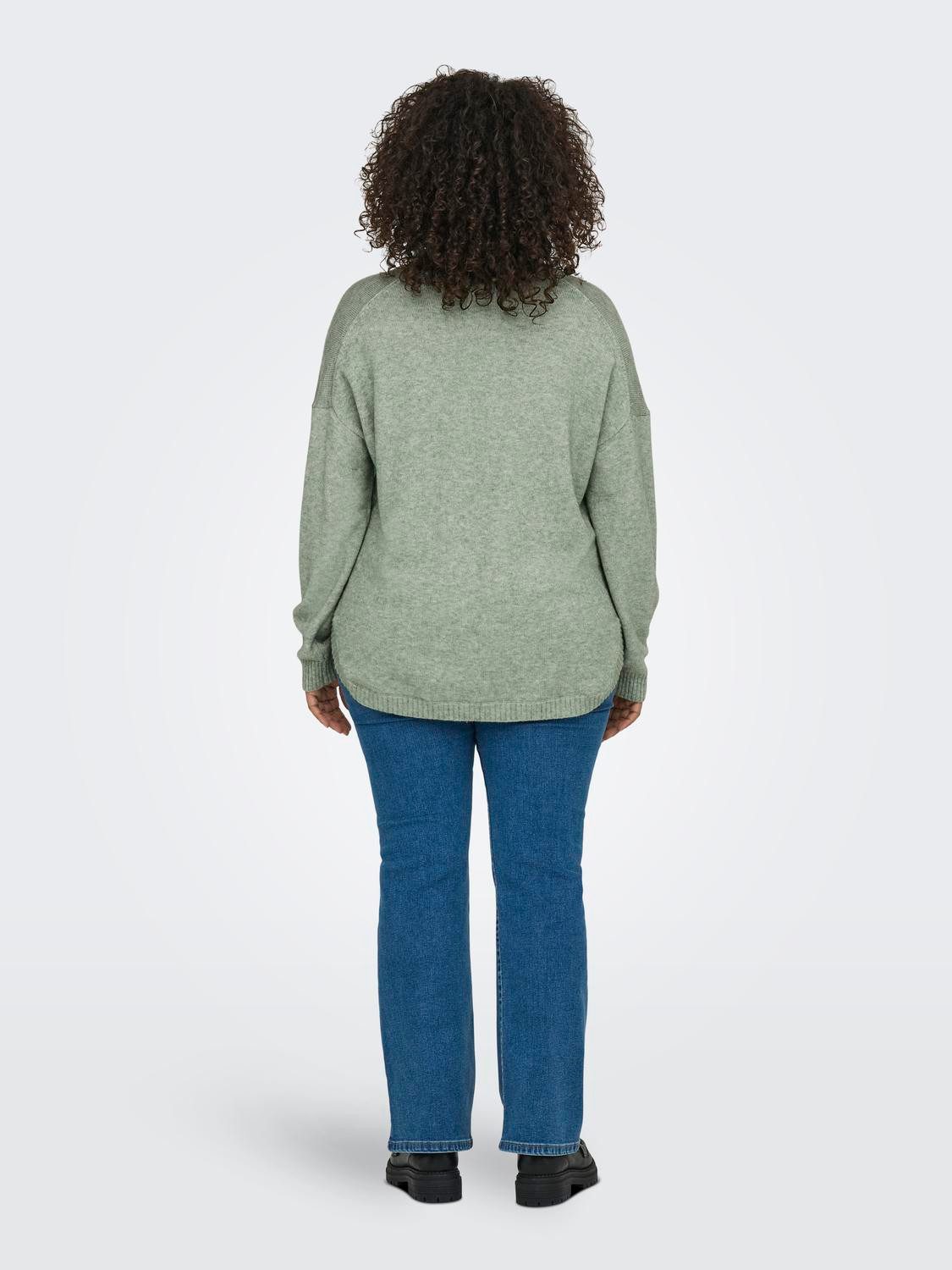 ONLY CARMAKOMA Trui met V-hals CARMARGARETA LS PULLOVER KNT NOOS