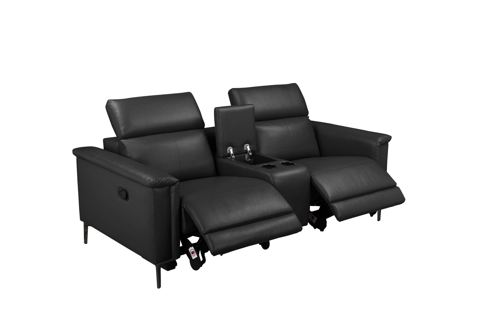 Places of Style 2-zitsbank Lund, 2-zits bioscoopbank, tv-fauteuil, multimedia-sofa, USB-A met elektrische of handmatige relaxfunctie, bekerhouder en opbergruimte