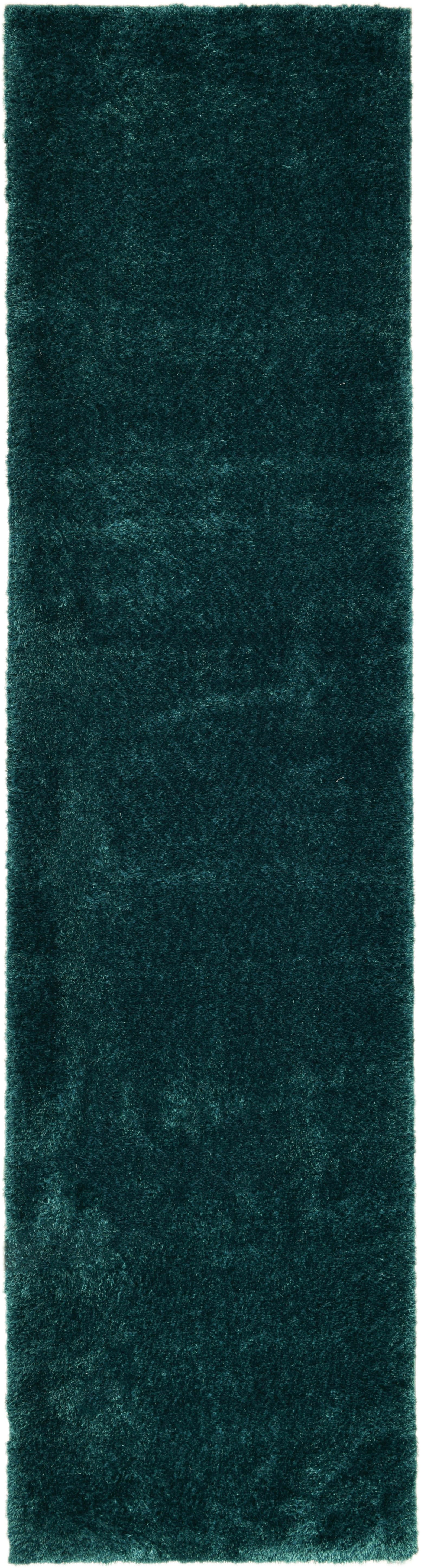 my home Hoogpolige loper Malin Unikleuren, licht glanzend, bijzonder zacht door microvezel hoogpolige vloerkleden groen