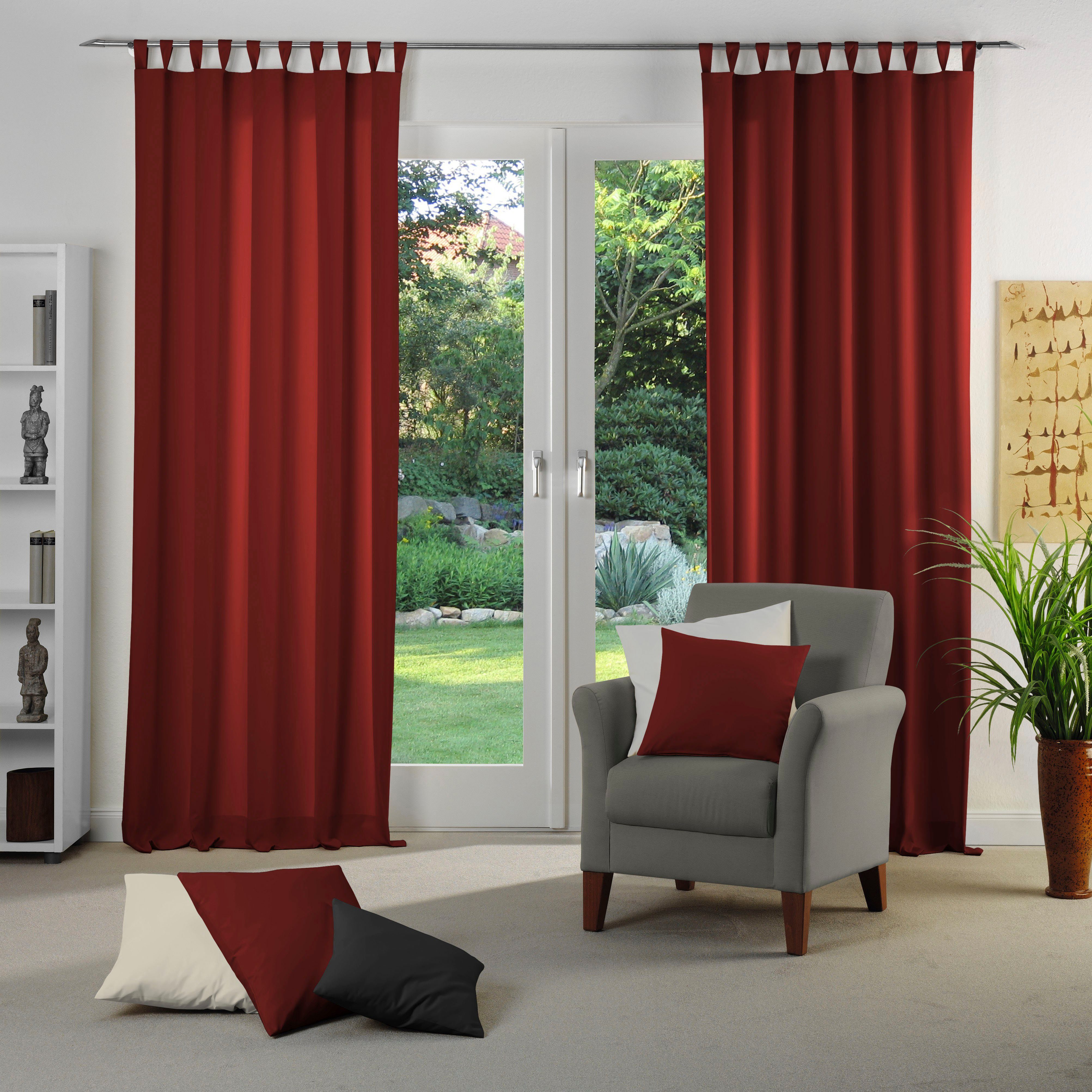 Wirth Gordijn Dim uit (1 stuk) kant & klaar gordijnen maat 142 cm x 145 cm rood