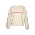 calvin klein jeans plus sweatshirt plus two tone monogram crew neck met harmonieus calvin klein-logo-monogram  gekleurd logo-opschrift beige