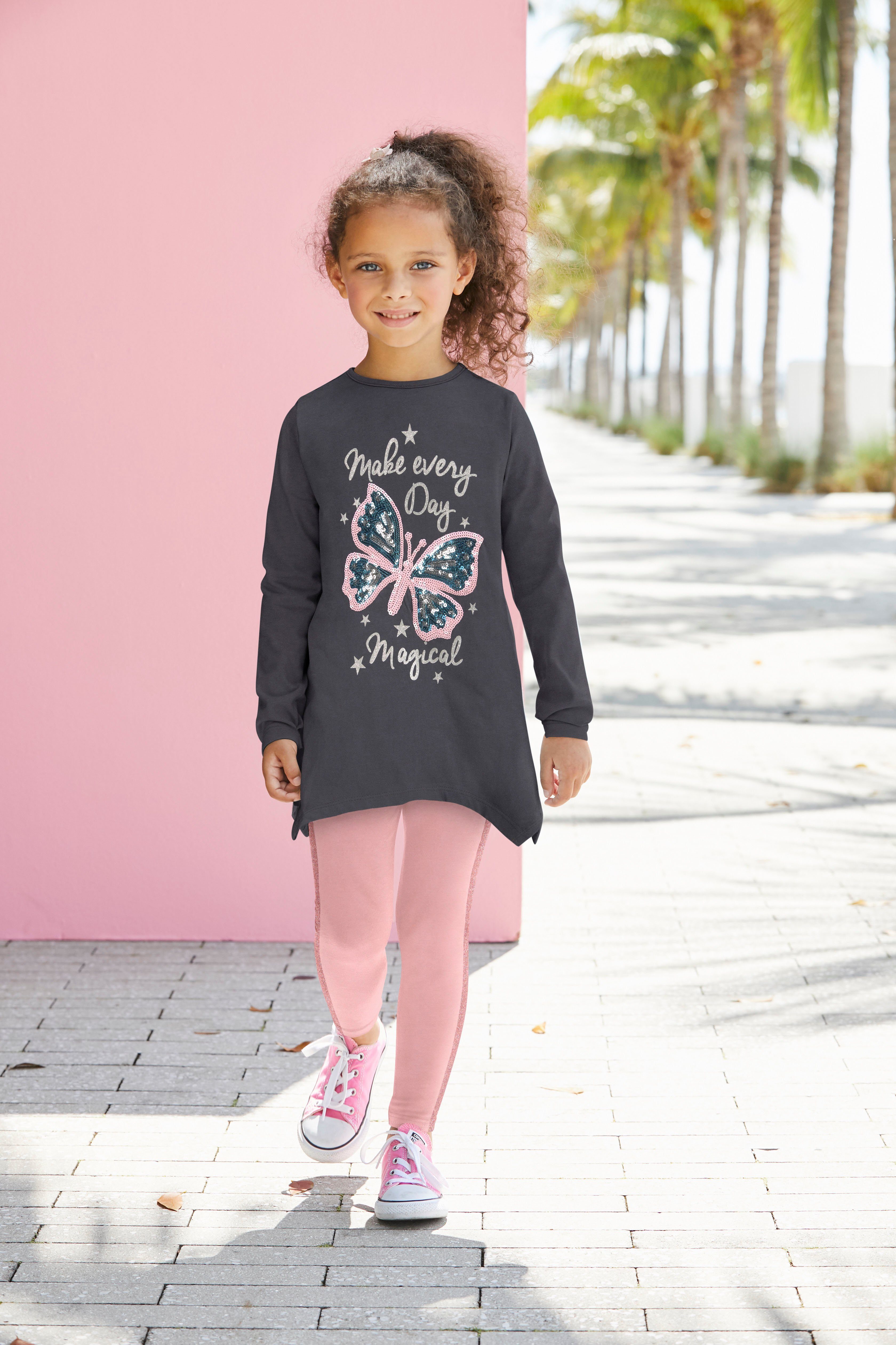 KIDSWORLD Shirt met lange mouwen & legging 2-delig set shirt + leggings met glinsterende details (set, 2-delig, 2)