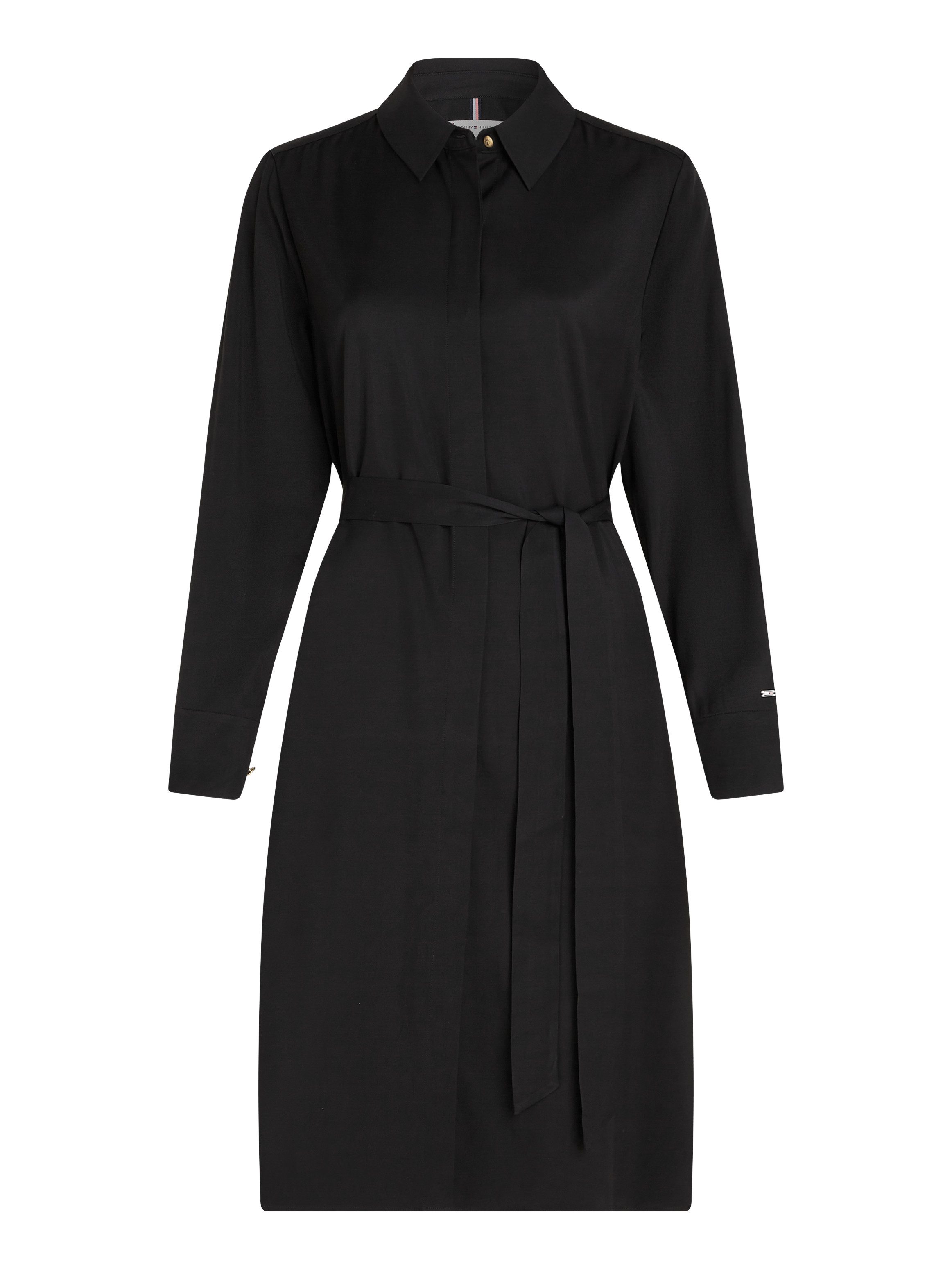 Tommy Hilfiger Jurk met overhemdkraag FLUID VISCOSE SHIRT DRESS vloeiende viscose kwaliteit