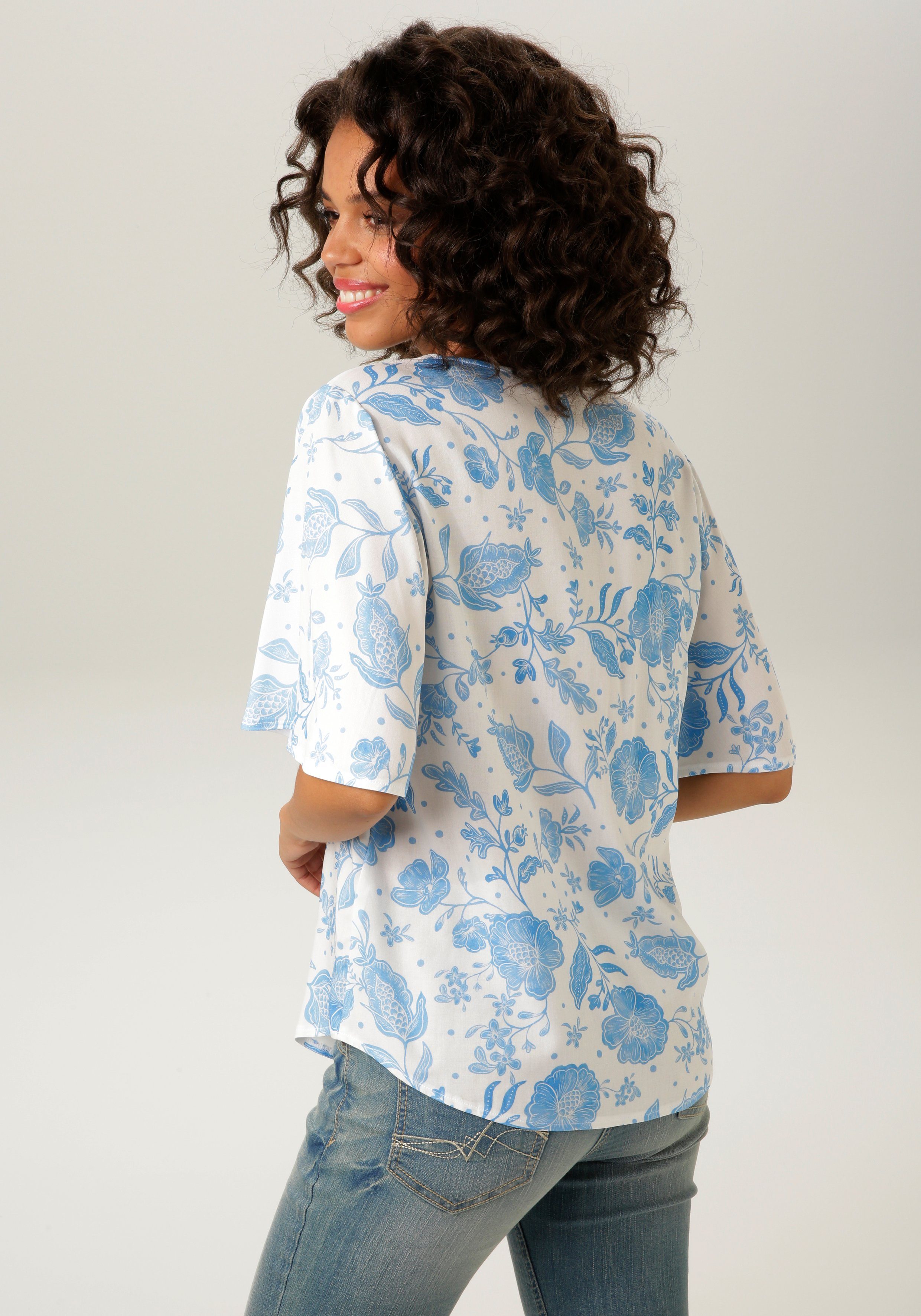 Aniston CASUAL Blouse zonder sluiting met maxi-bloemenprint