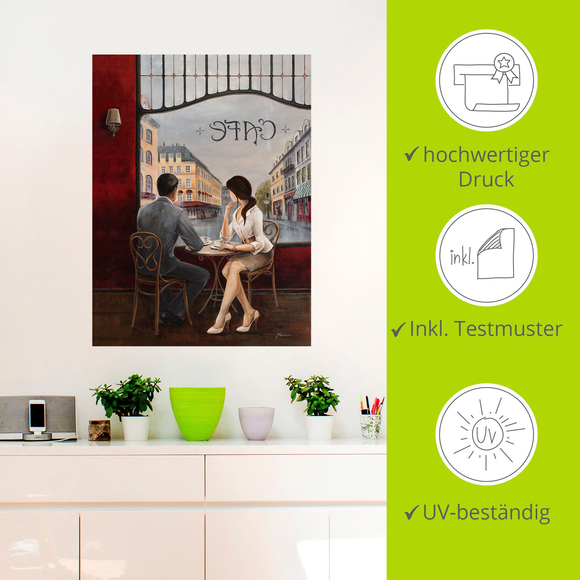 Artland Artprint Koffie als artprint van aluminium, artprint voor buiten, artprint op linnen, poster, muursticker
