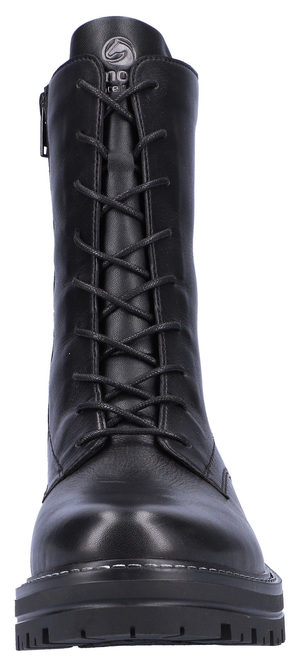 Remonte Veterlaarsjes blokhak, veterschoenen, chunky boots met contrast-raamstiksels