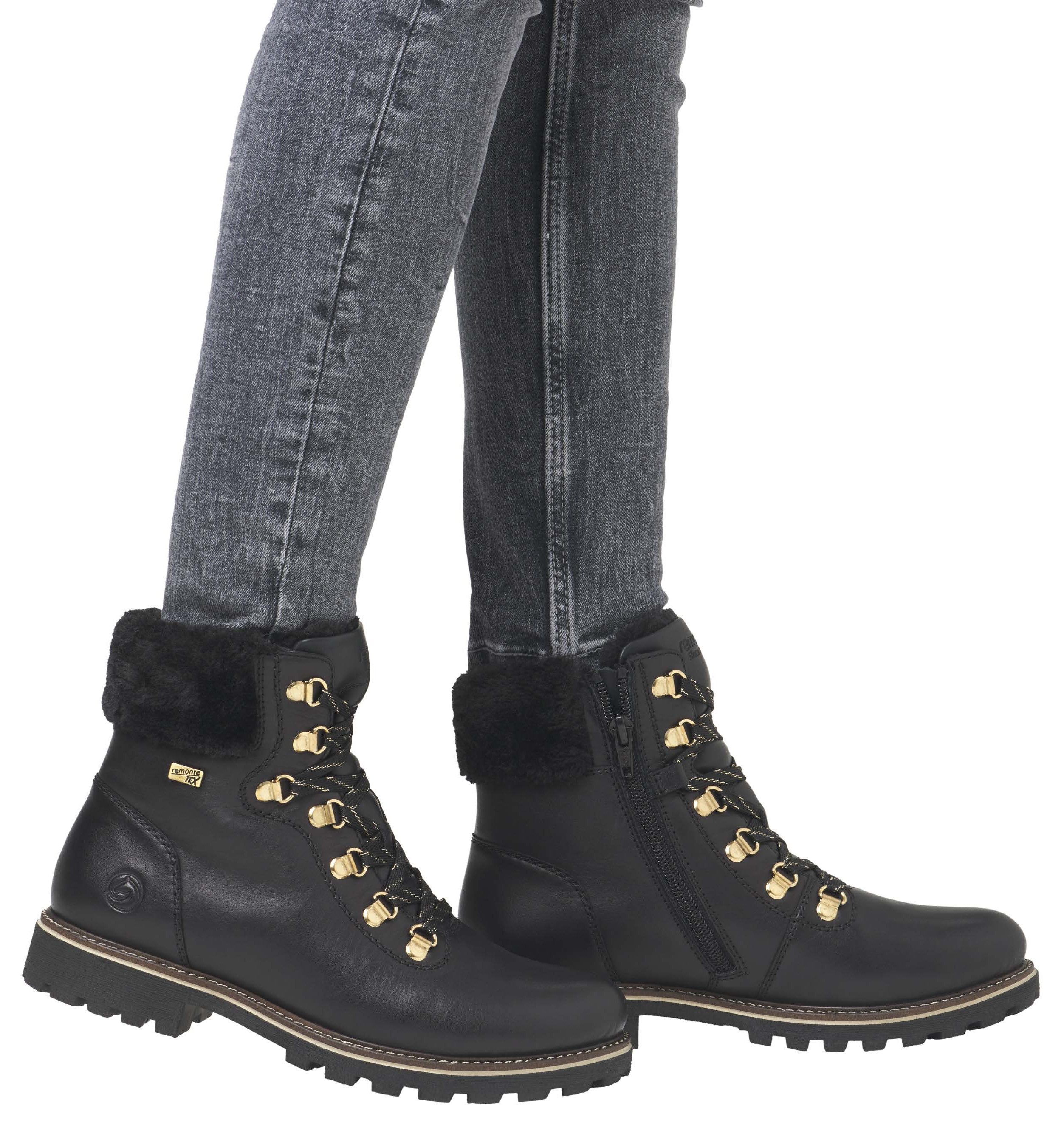 Remonte Winterlaarzen hakken, winter-enkellaars, veterschoenen met tex-membraan