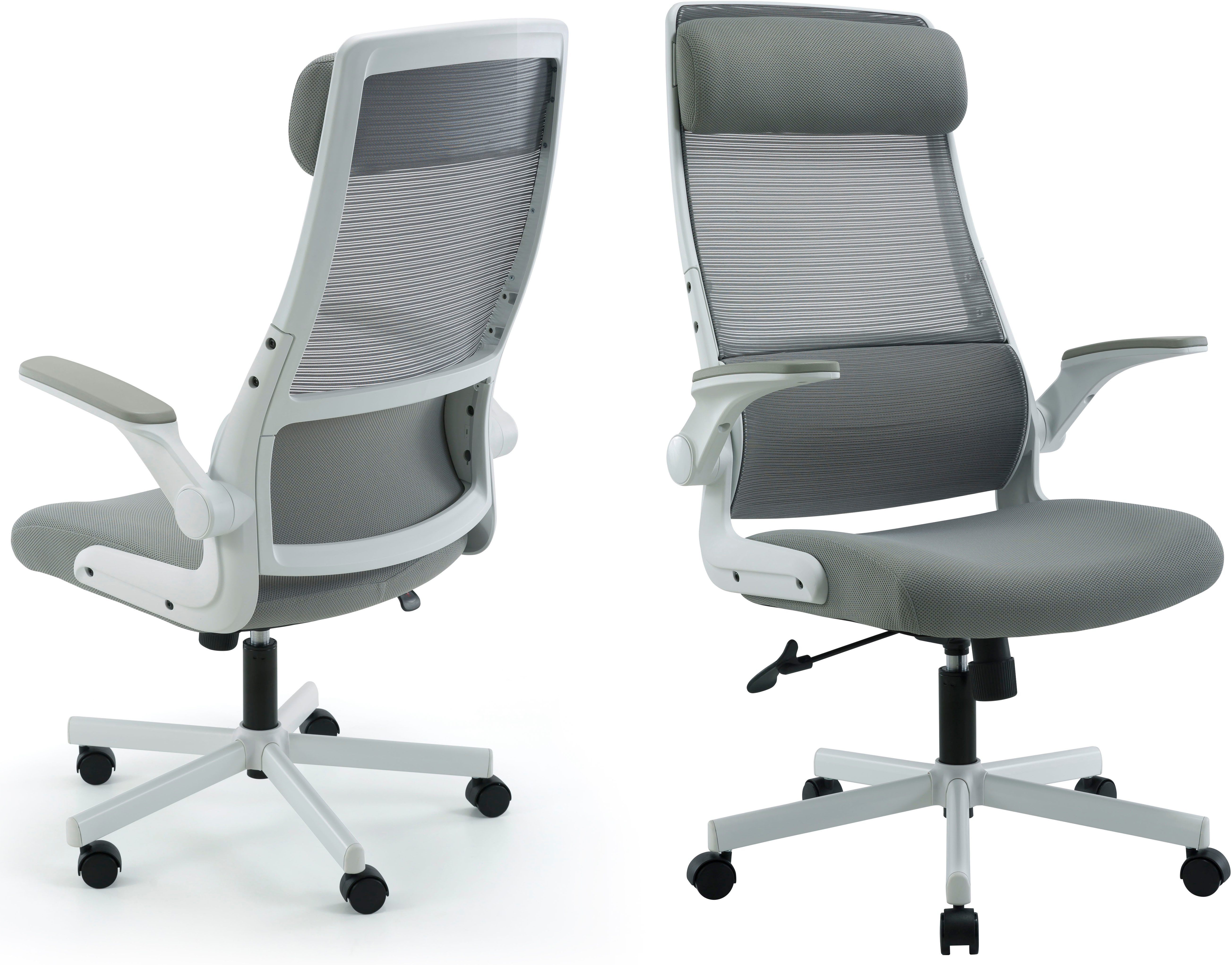 Places of Style Bureaustoel Menton, ergonomische bureaustoel inclusief kussen, lendensteun, modern ontwerp