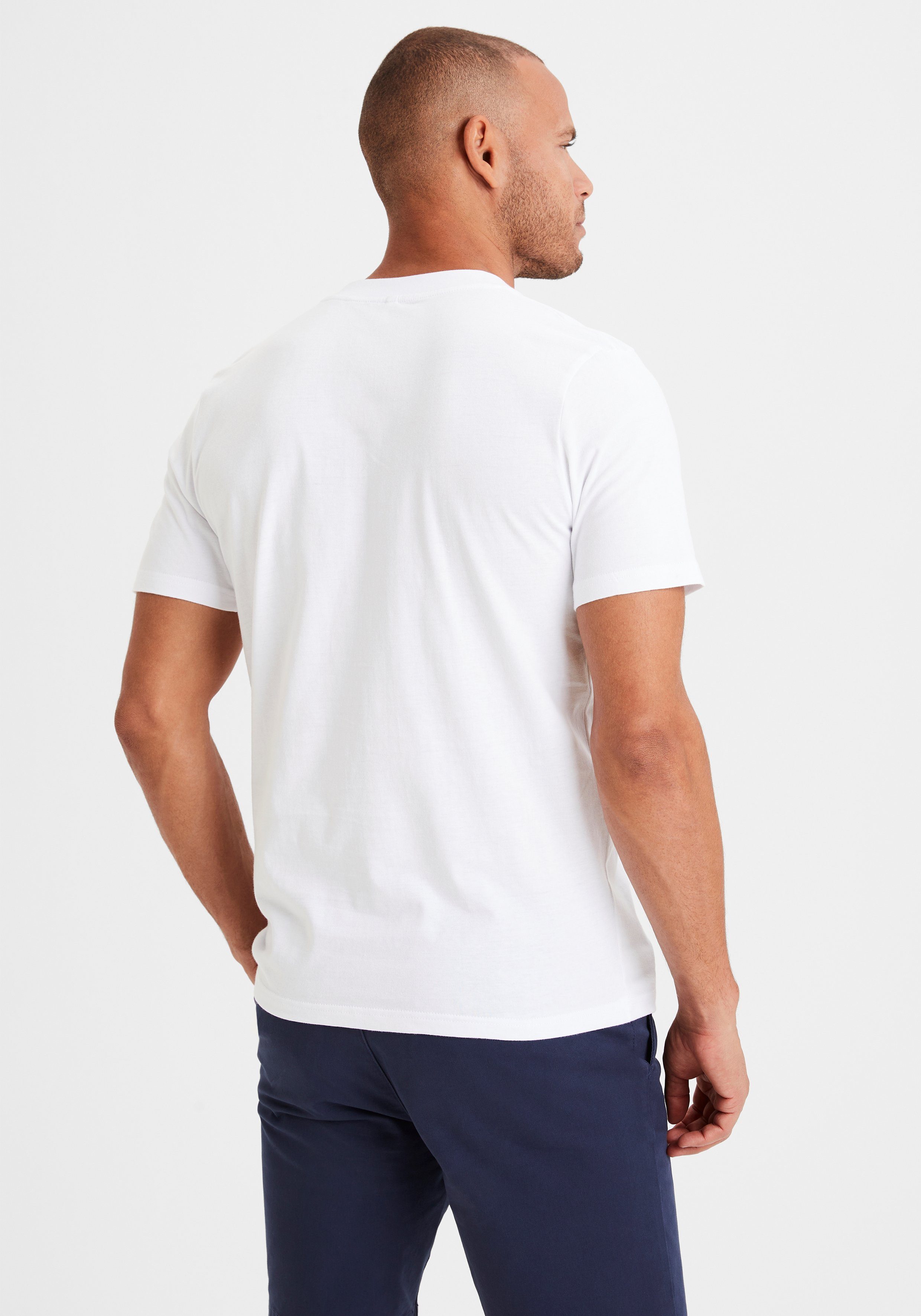 KangaROOS T-shirt Regular fit Vrijetijdsshirt met korte mouwen, V-hals van 100% katoen (Set van 2)