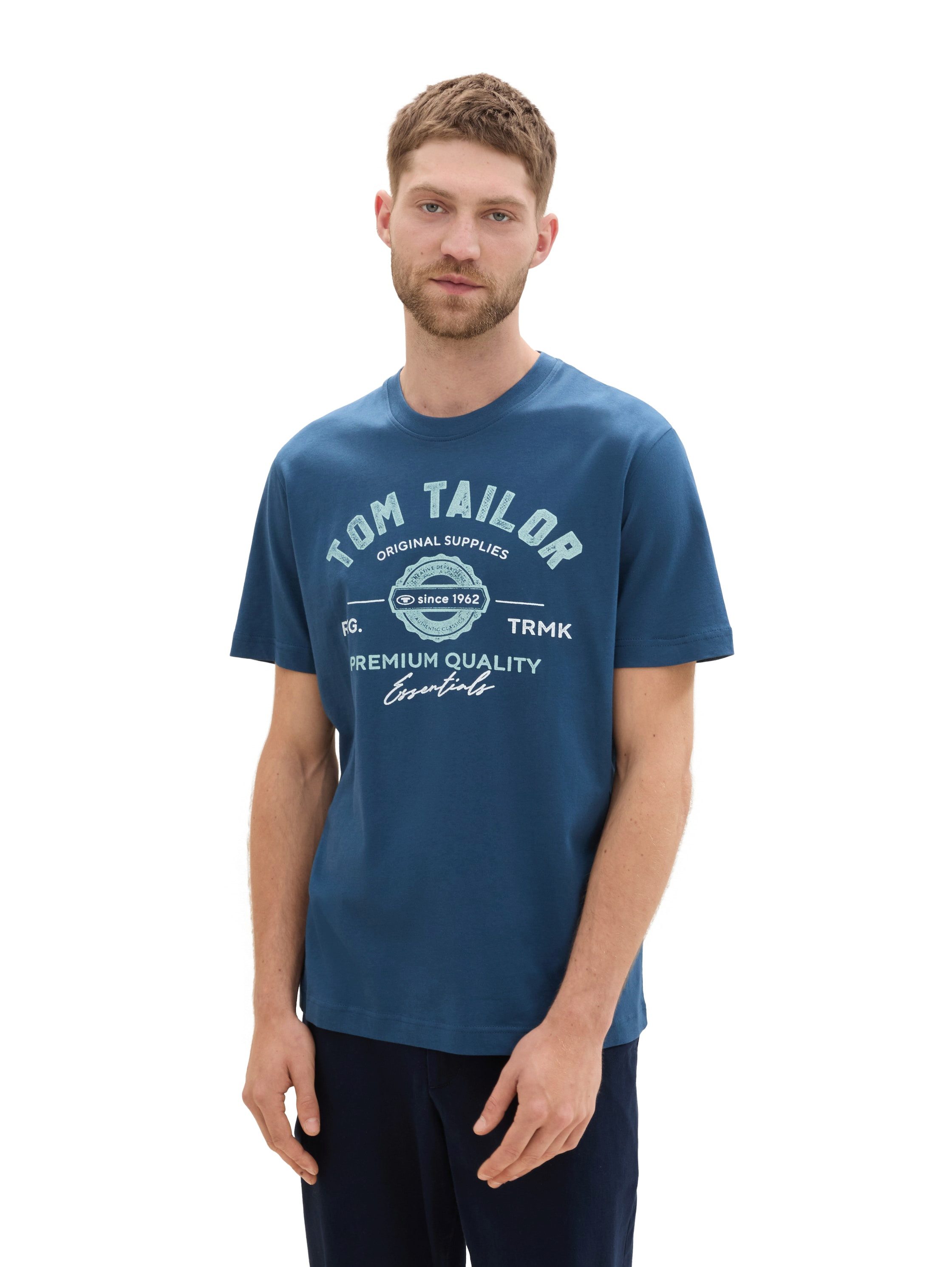 Tom Tailor T-shirt met grote logo-frontprint