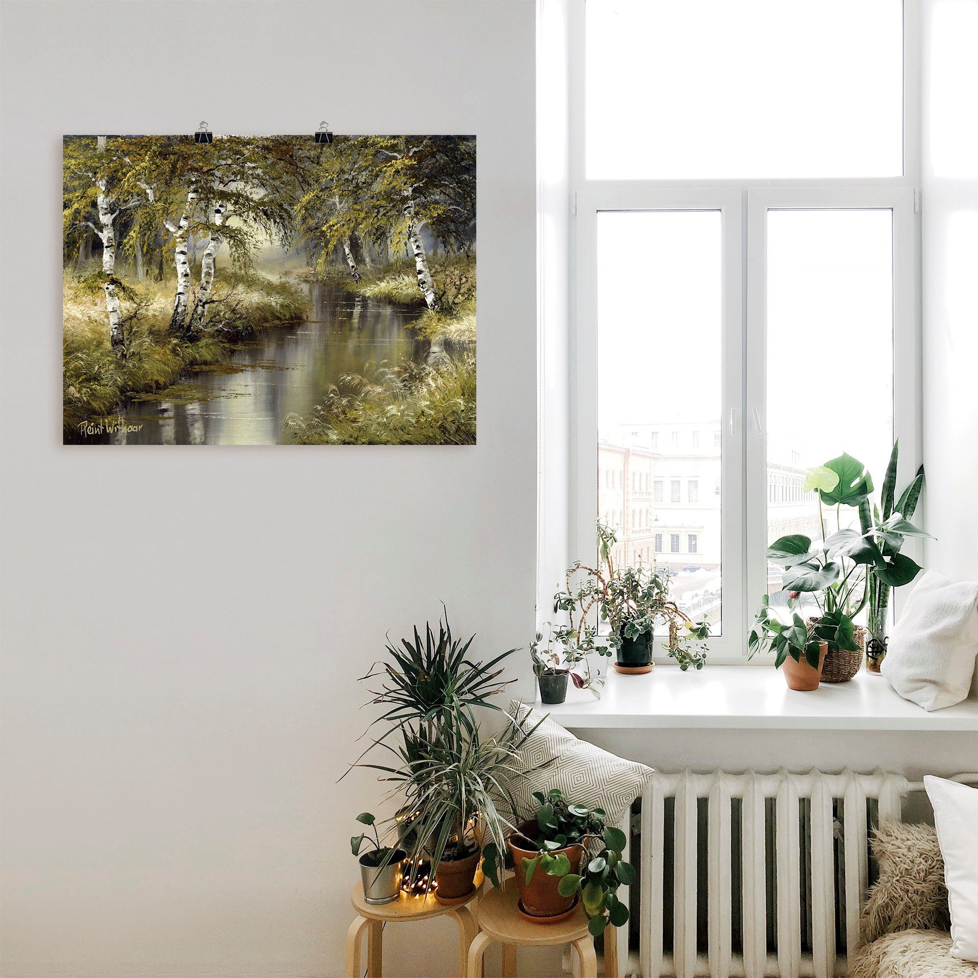 Artland Artprint Kanaal diep in het bos als artprint op linnen, poster, muursticker in verschillende maten