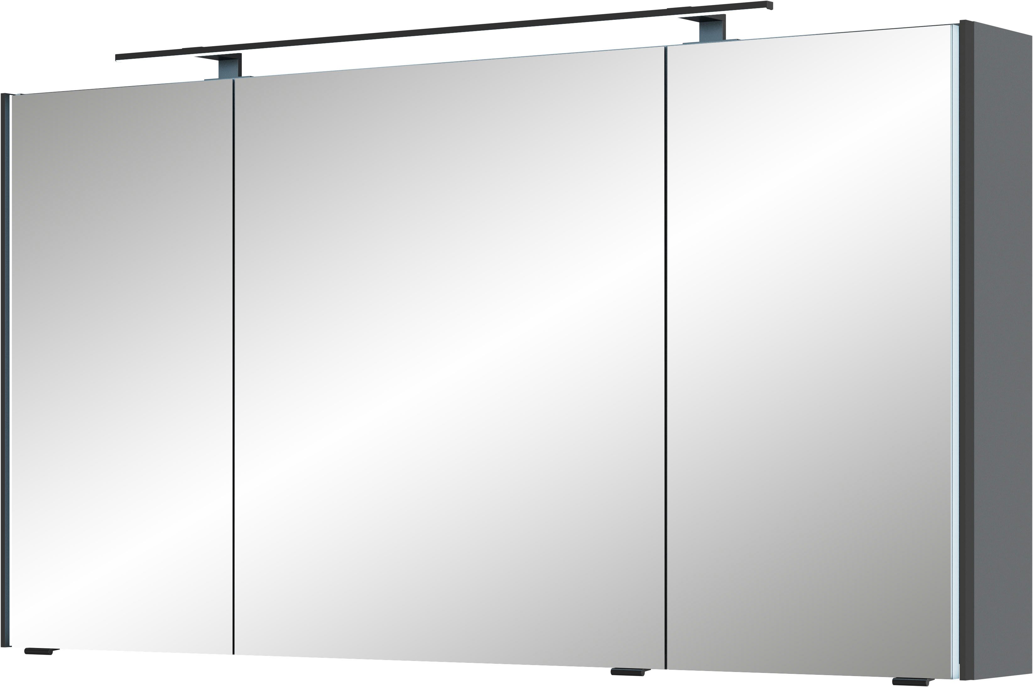 Saphir Badmeubelset Serie 7045 2-delig, mineraalmarmeren wastafel met led-spiegelkast (set, 2 stuks)