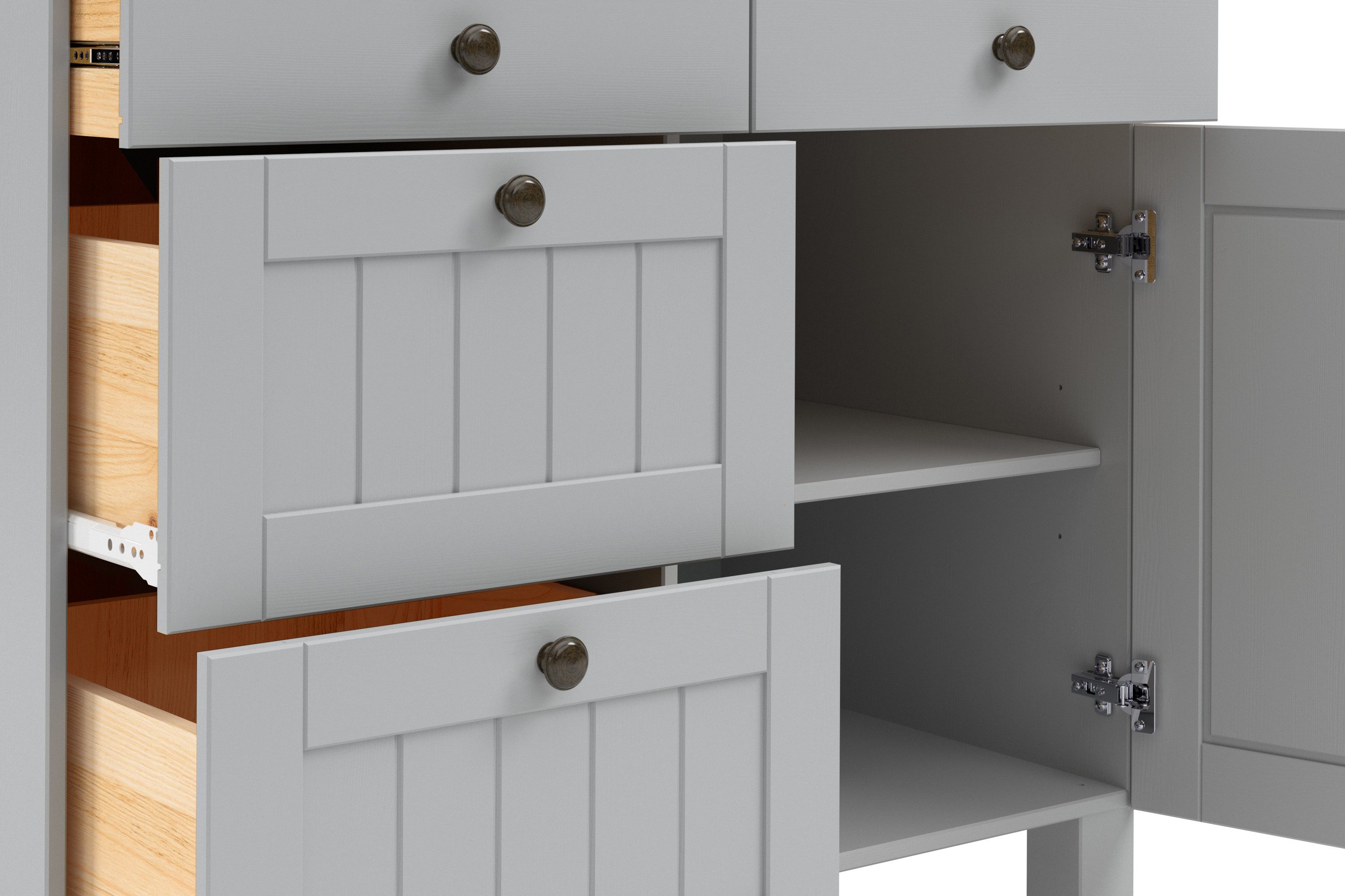Home affaire Onderkast Alby2 , met metalen handgrepen, breedte 100 cm