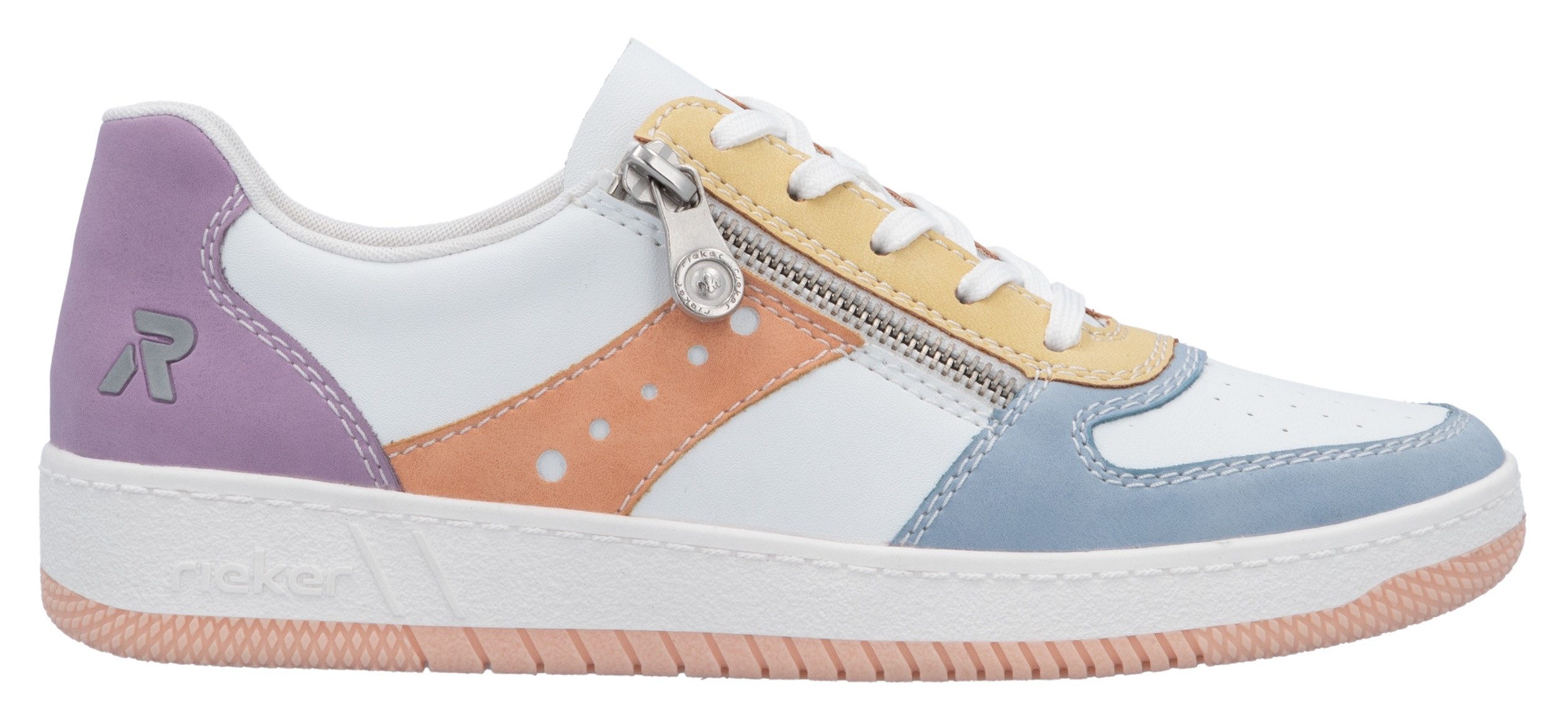 RIEKER Sport Sneakers in actuele kleurcombinatie, vrijetijdsschoen, lage schoen, veterschoen