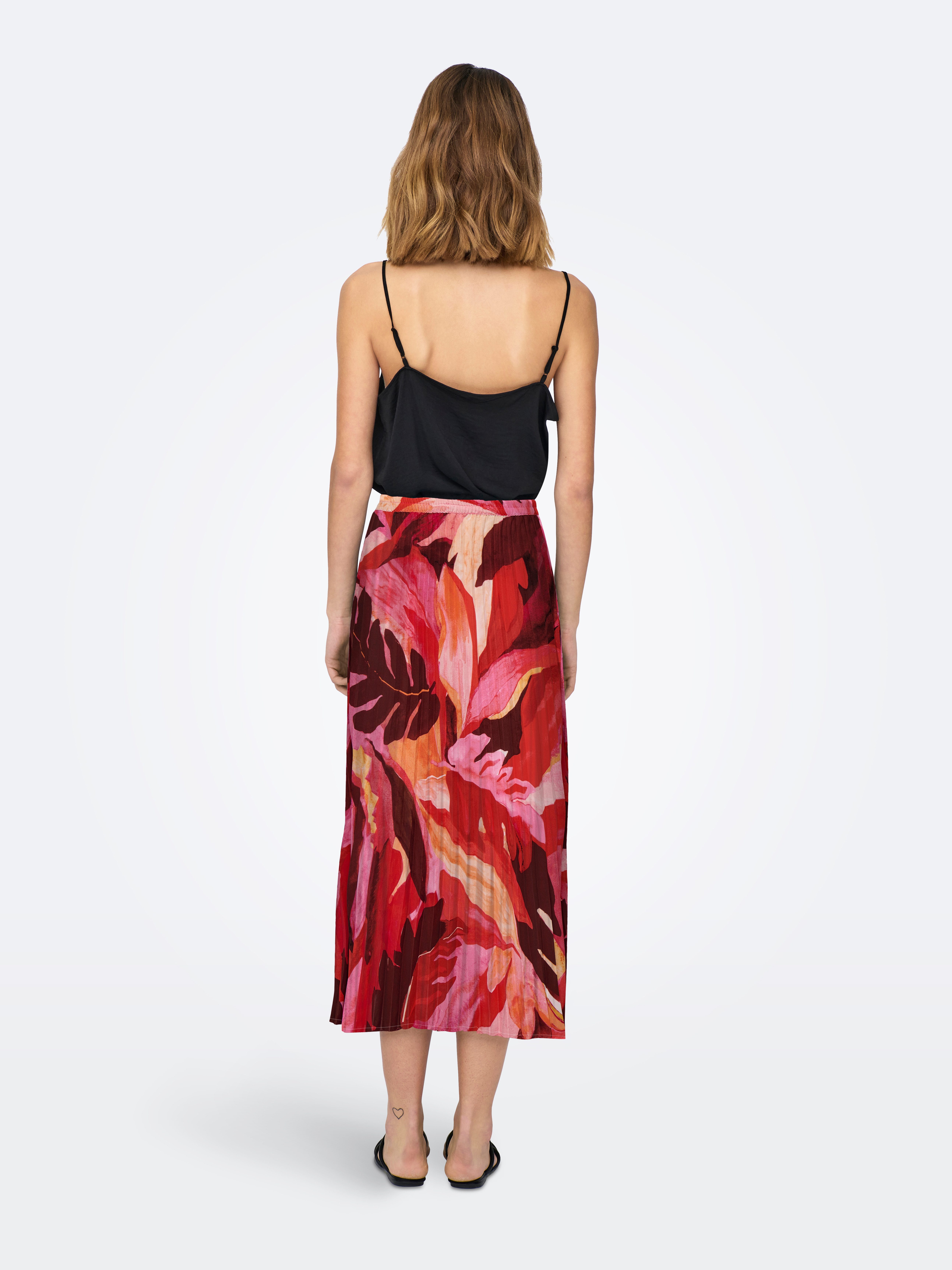 Only Plissérok ONLALMA LIFE POLY PLISSE SKIRT AOP