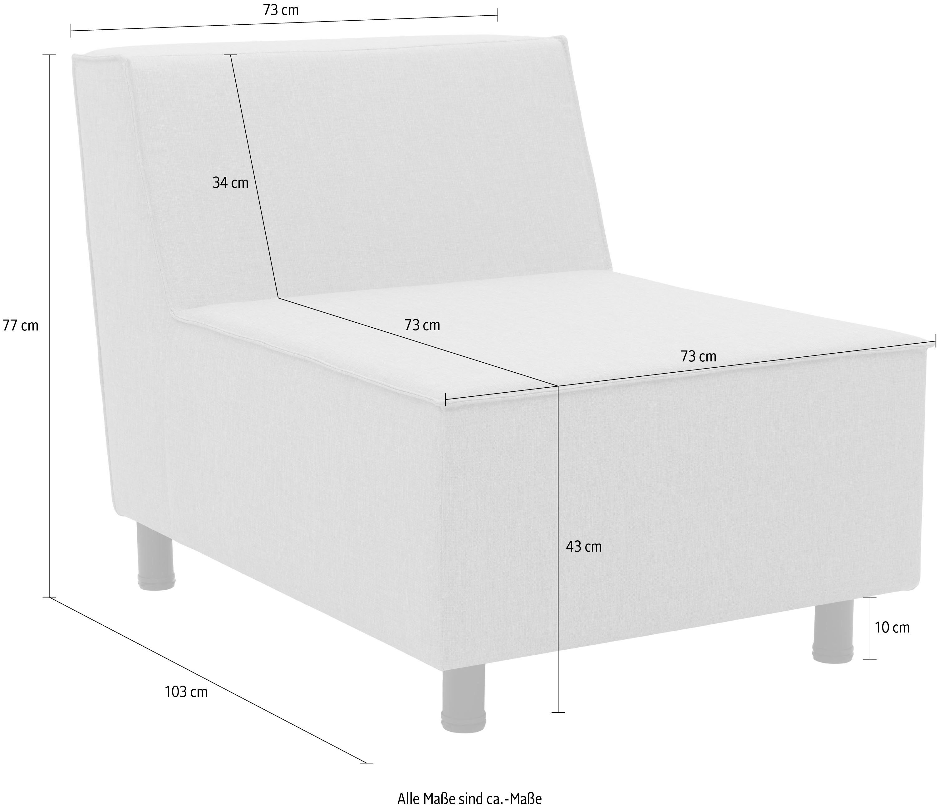 DOMO collection Sofaelement Sonna, individueel samen te stellen Enkele elementen voor terras, tuin en balkon, speciaal voor buiten