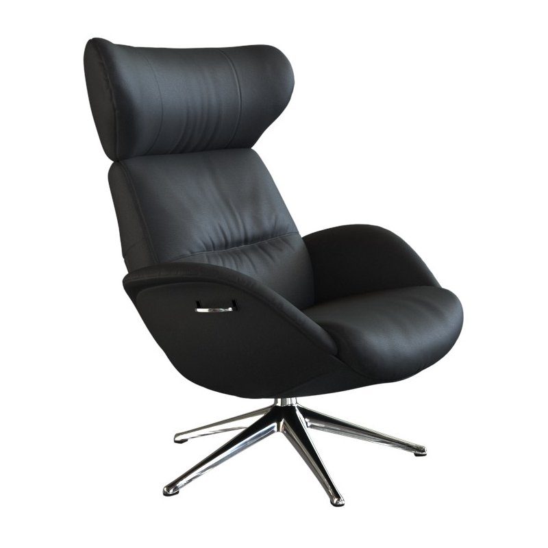 FLEXLUX Relaxfauteuil More, functionele stoel, gestoffeerde stoel, armleunstoel, TV-fauteuil Premium comfort, rug- en hoofdeindeverstelling, draaibaar, voet van aluminium