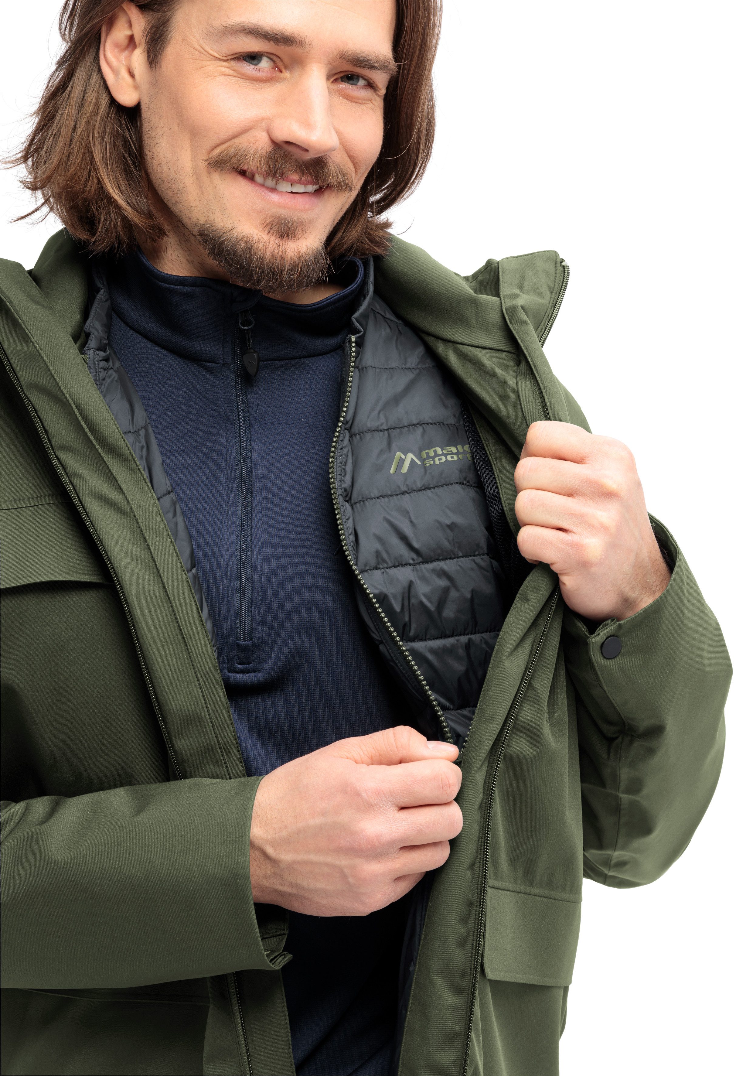 Maier Sports Functioneel jack WOUT Heren outdoor-jack, wind/waterdicht, 2 ritszakken en capuchon