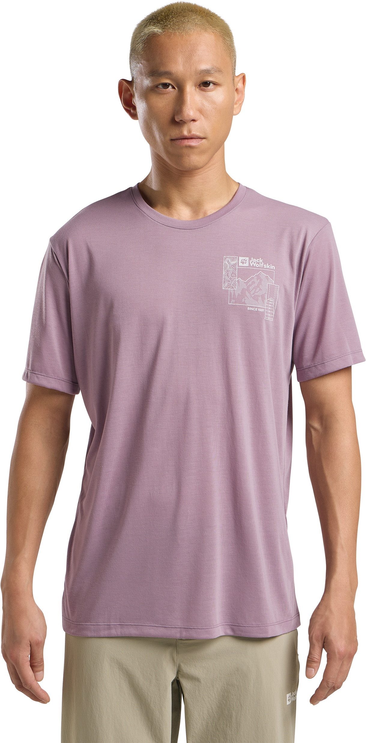 Jack Wolfskin T-shirt VONNAN GRAPHIC T M heren t-shirts maat XXXL (60) paars