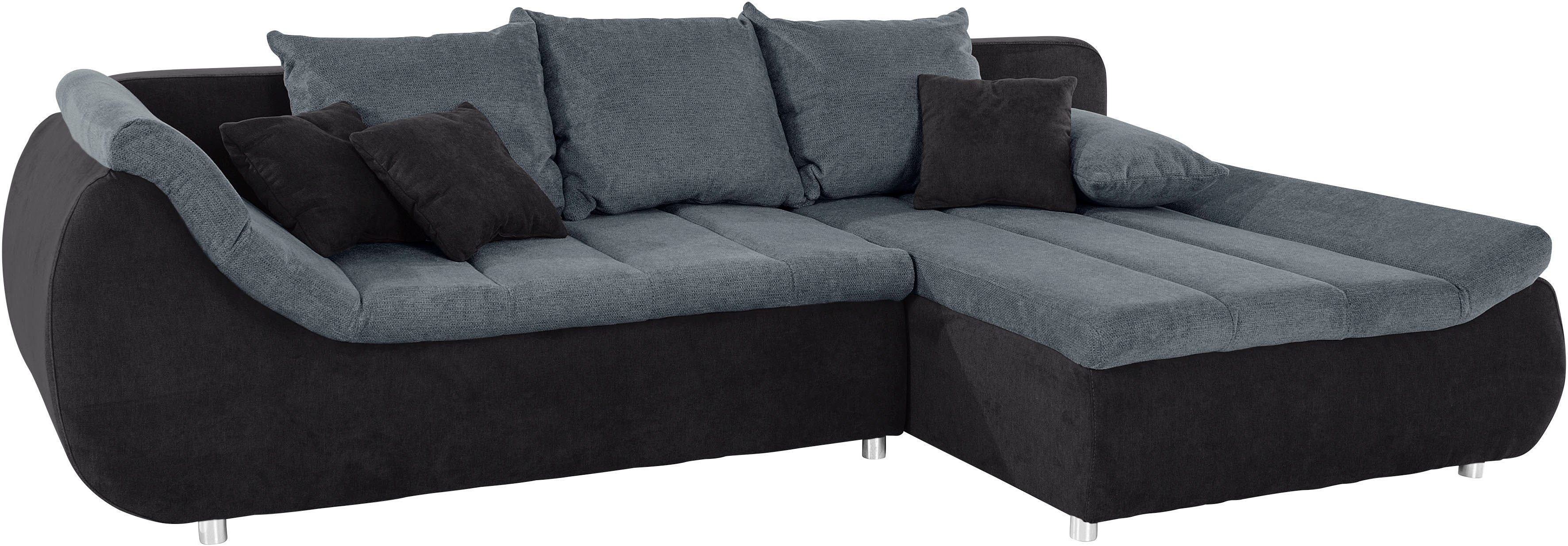 INOSIGN Hoekbank Imola, elegant en modern, actuele stiksels in de zitting, comfortabel, L-vorm