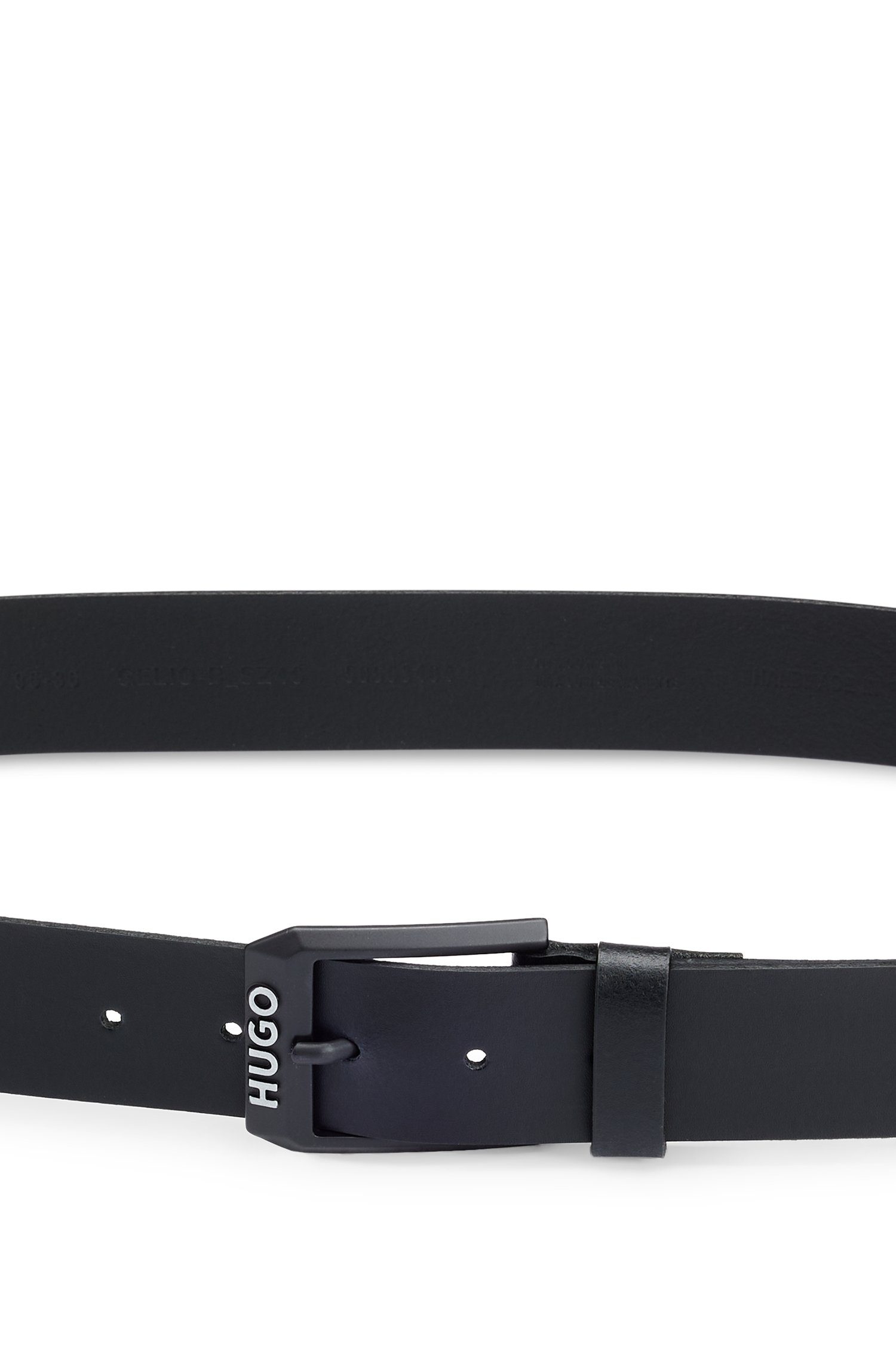 HUGO Leren riem Gelio-B_Sz40 HUGO merkembleem, rode treknaad