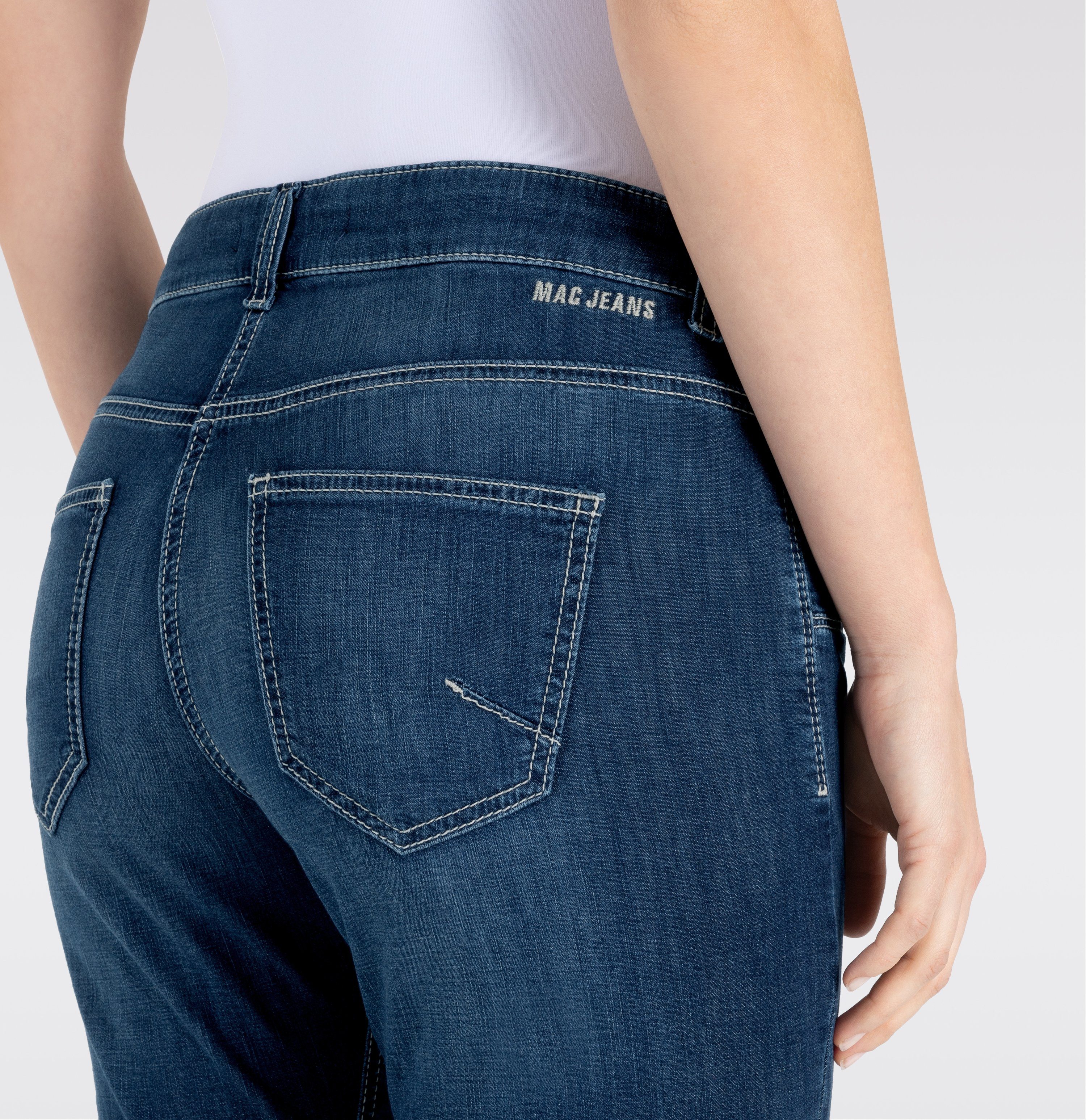 MAC Capri jeans Capri Ingelegde decoratieve plooien aan de zoom
