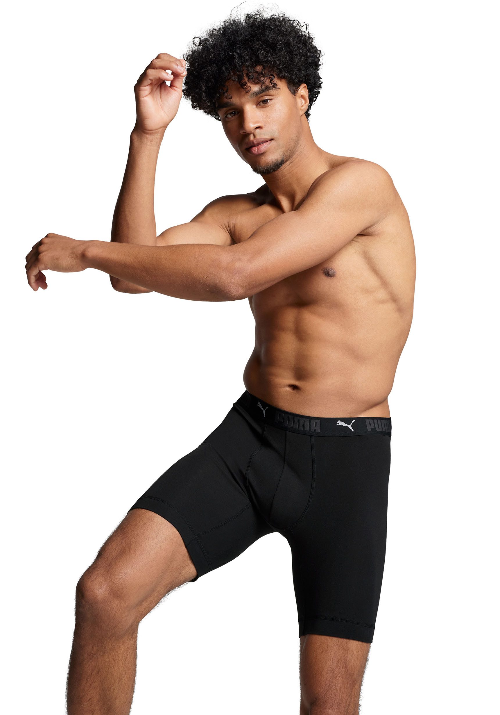 PUMA Boxershort PUMA MEN SPORT COTTON LONG BOXERS 2P (2 stuks, Set van 2)