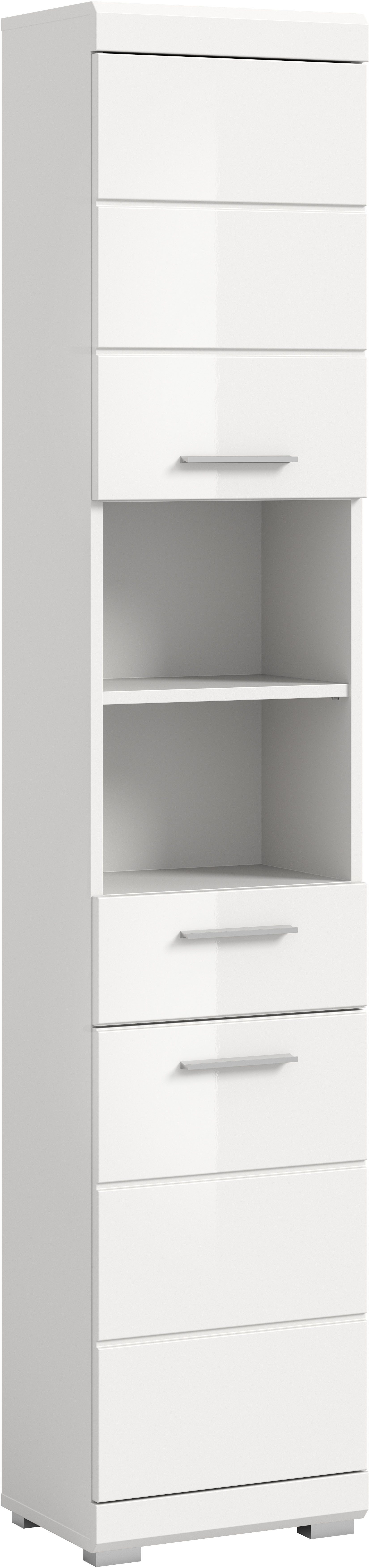 INOSIGN Hoge kast Siena, breedte 37 cm, 2 deuren, 1 lade, 2 open vakken, MDF-front in verschillende kleuren verkrijgbaar, badkamermeubels,