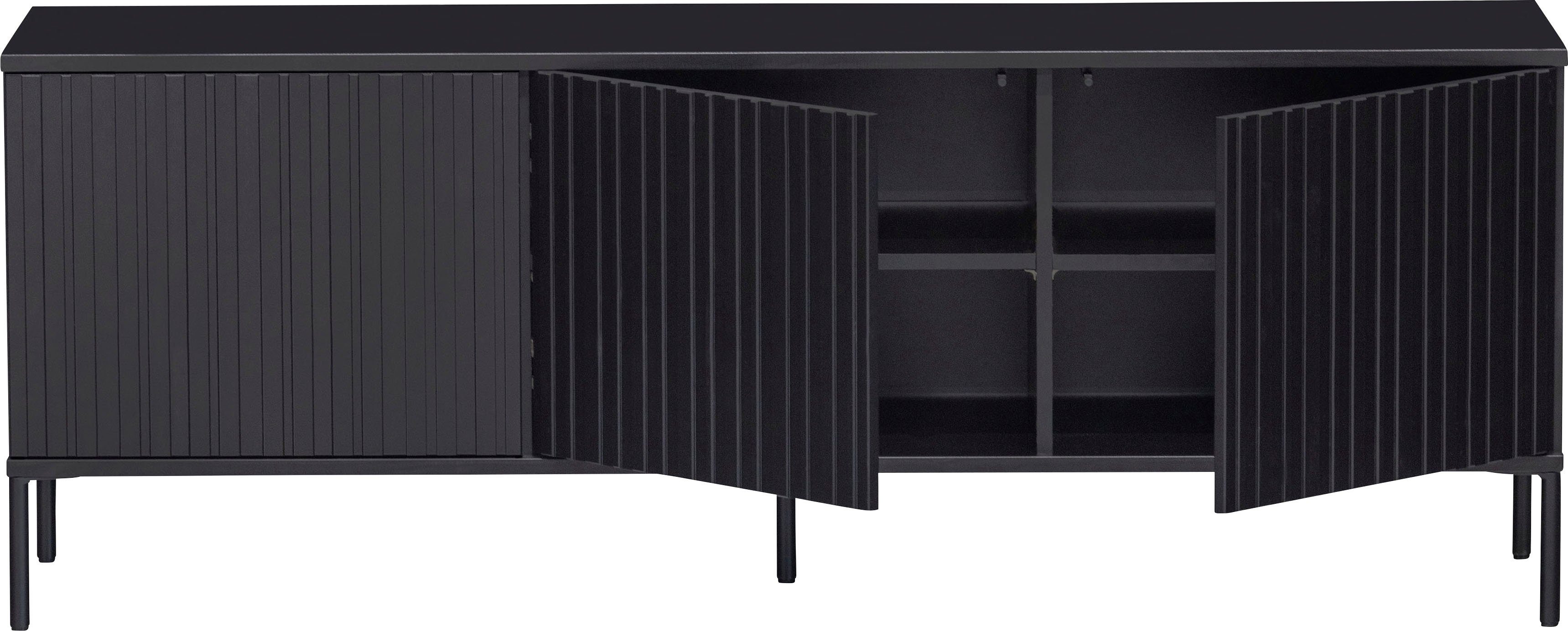 WOOOD Dressoir New Gravure, TV-commode, breedte 100 cm of 150 cm Commode hoogte 56 cm, met grafische reliëfdeuren, veel opbergruimte