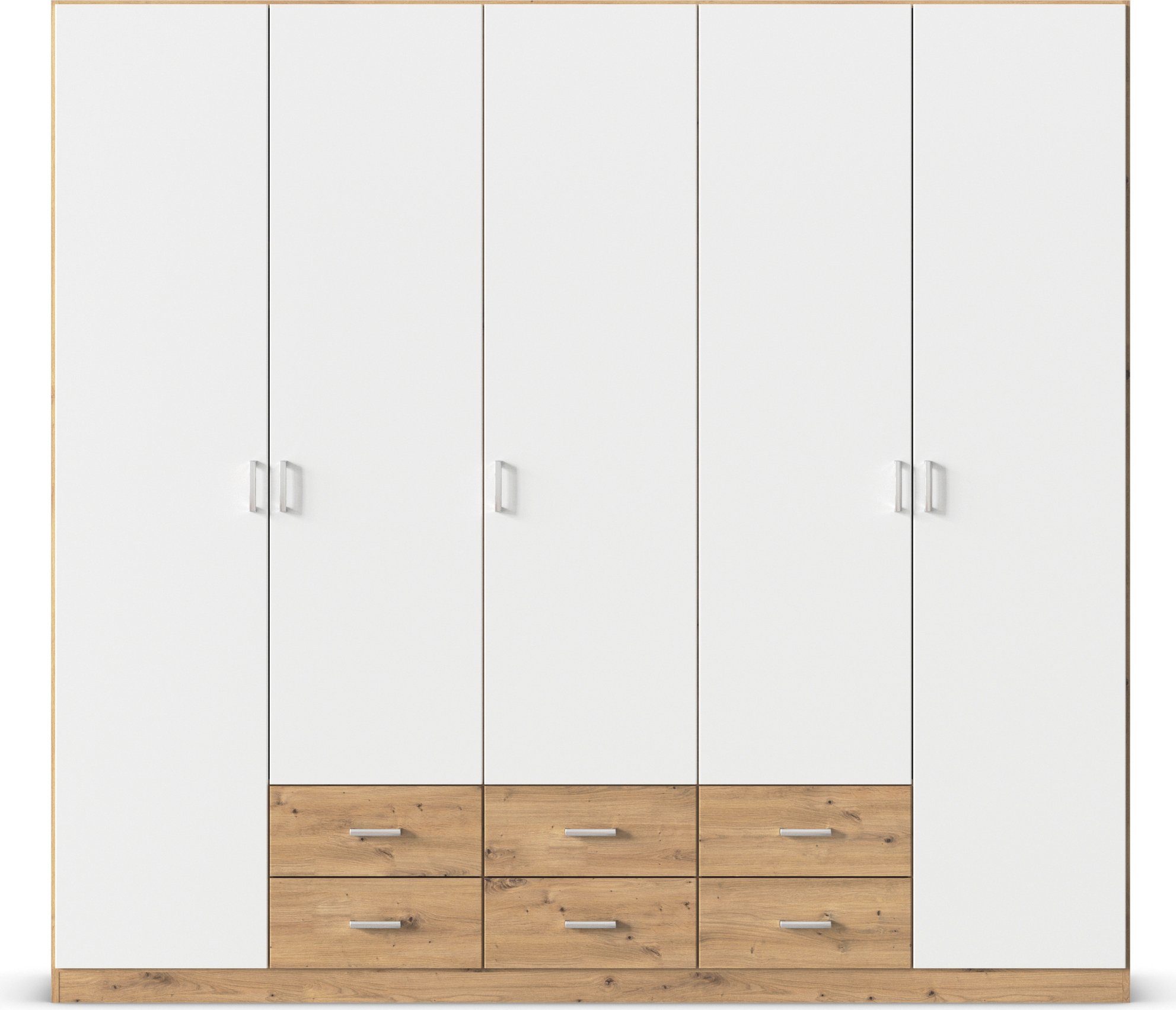rauch Draaideurkast Kledingkast kast garderobe linnenkast GAMMA in 3 breedtes met 6 lades, in eenvoudig design topseller made in germany