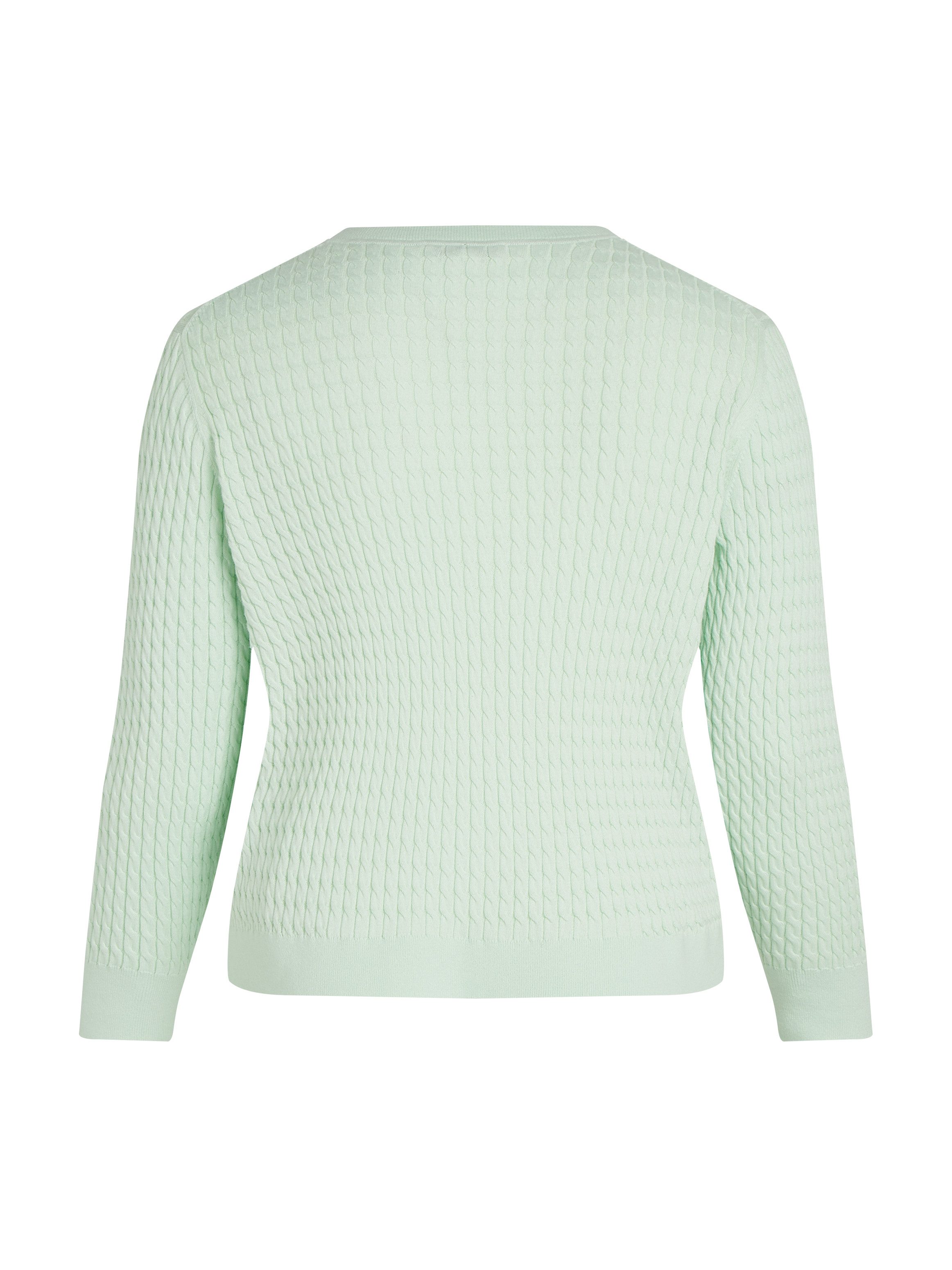 Tommy Hilfiger Curve Trui met ronde hals CRV CO CABLE C-NK LS SWEATER in grote maten, kabelpatroon, logoborduursel