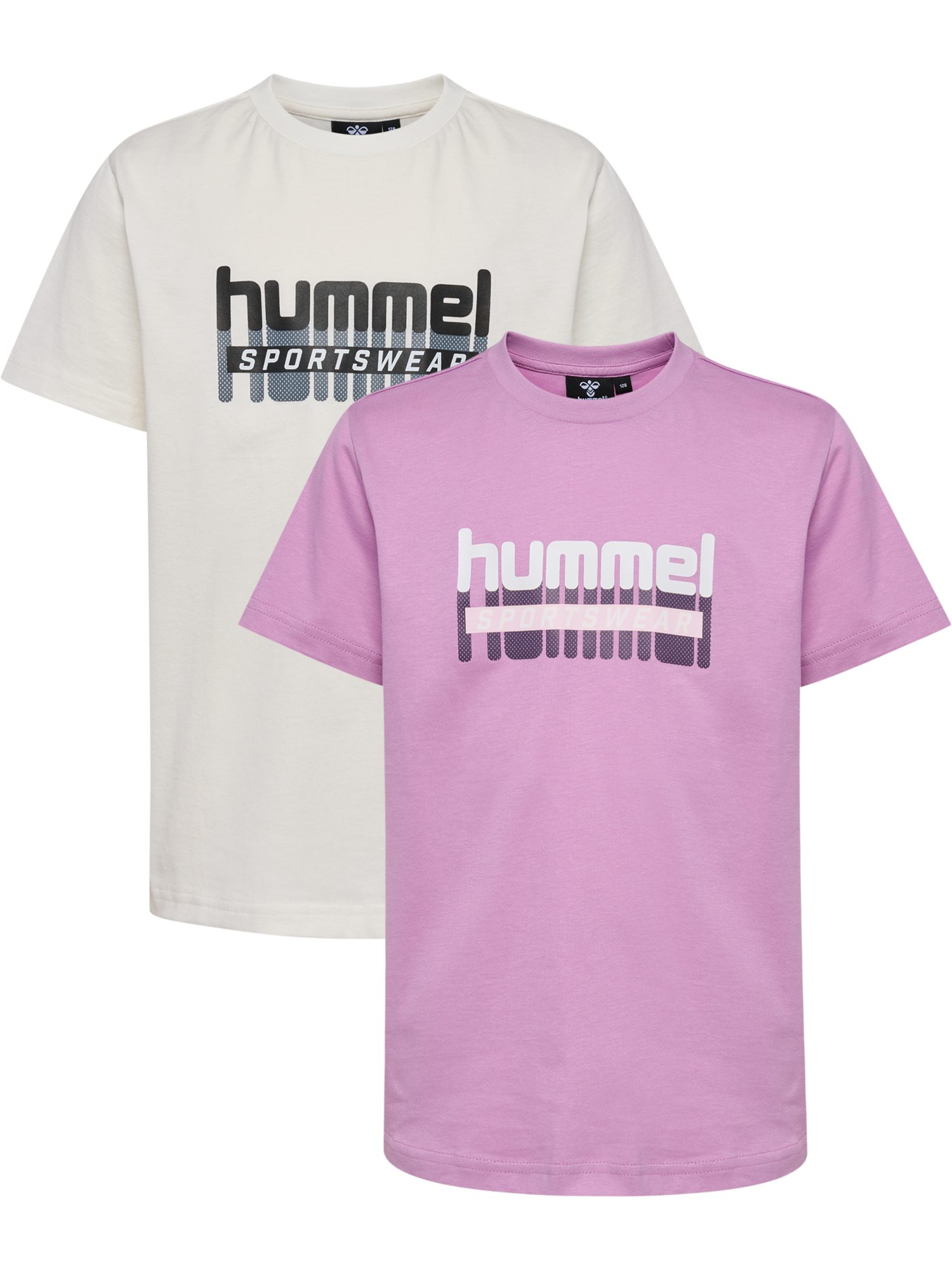 hummel T-shirt HmlTUKAS T-SHIRT S/S 2-PACK (set, 2-delig) jongens t-shirts maat 128 paars