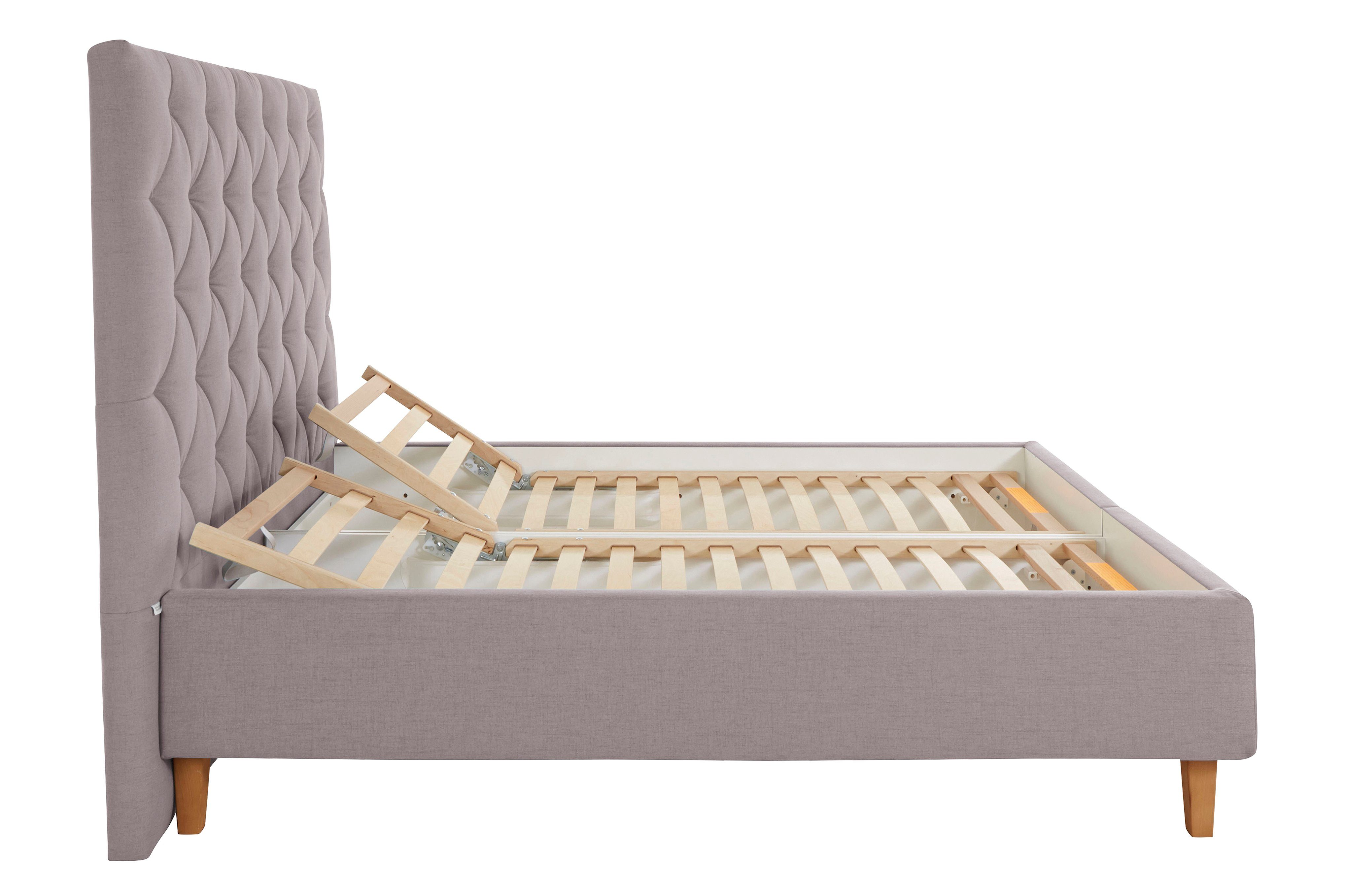 Guido Maria Kretschmer Home&Living Gestoffeerd bed Sunley 140 Kruisstiksel, hoofdbordhoogte 142 cm, zonder of met matras/lattenbodem