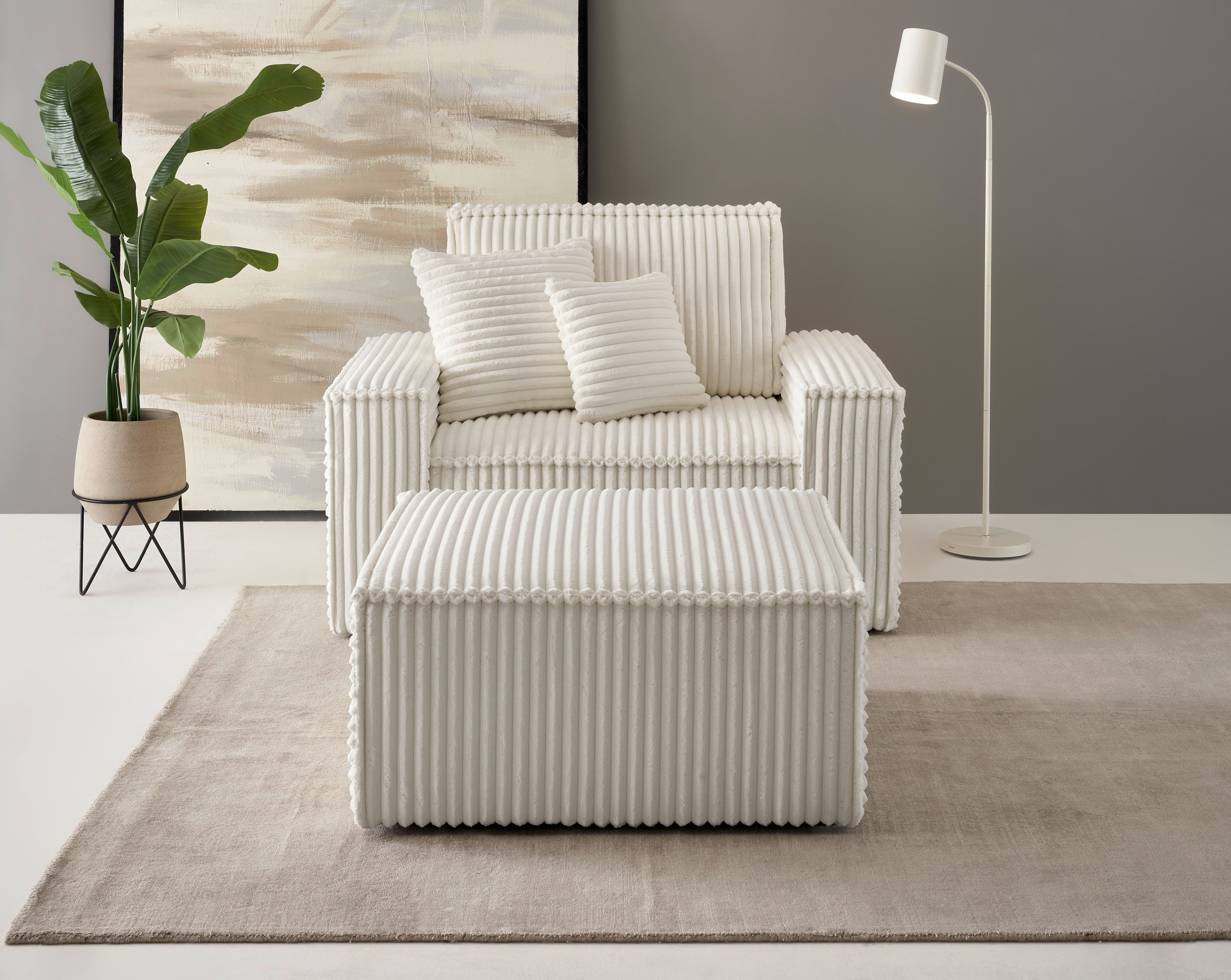 andas Loveseat Finnley Loveseat en hocker als set, passend bij de bekleding-serie Finnley (2-delig)