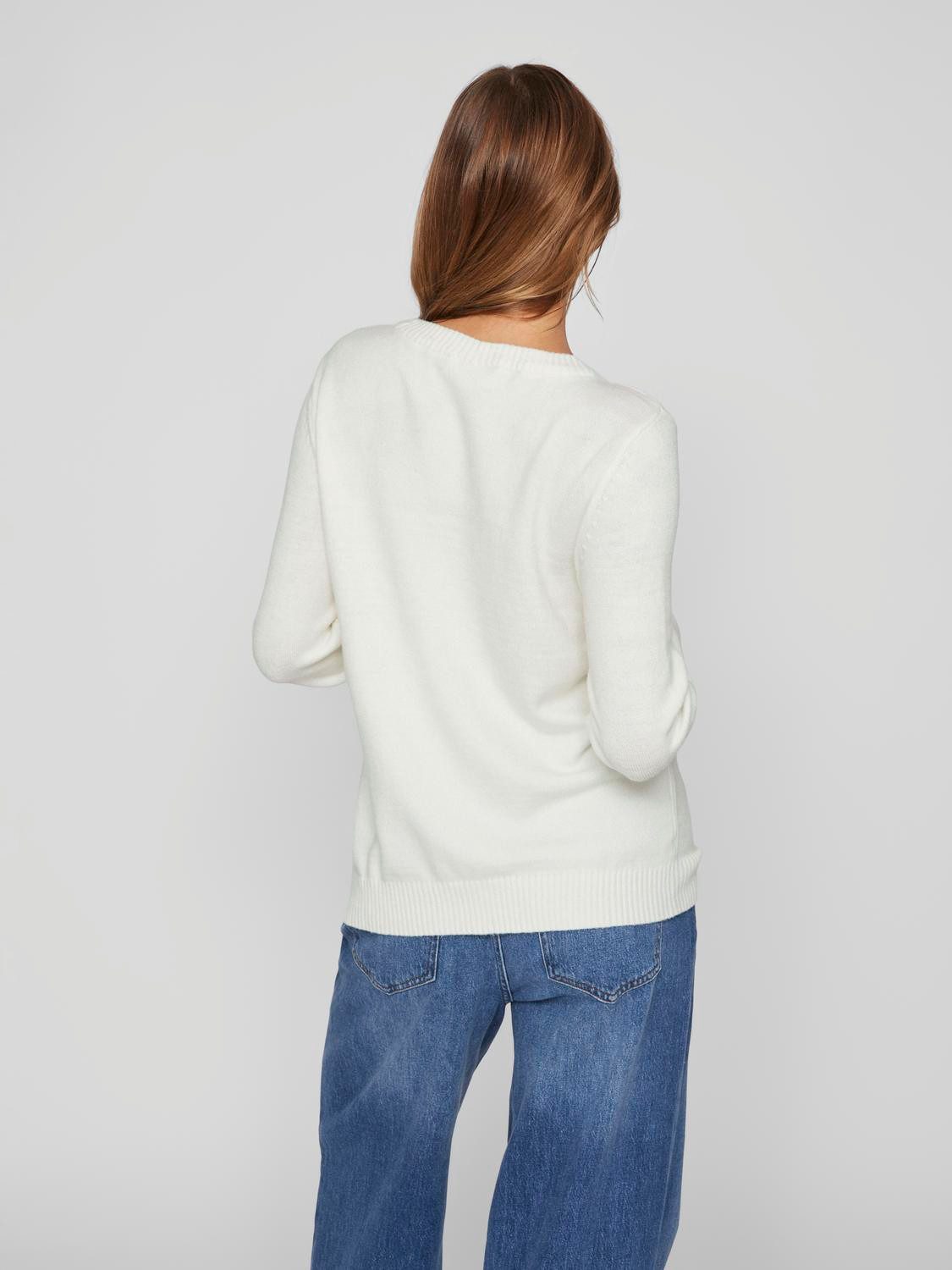 Vila Trui met ronde hals VIRIL O-NECK L/S KNIT TOP - NOOS