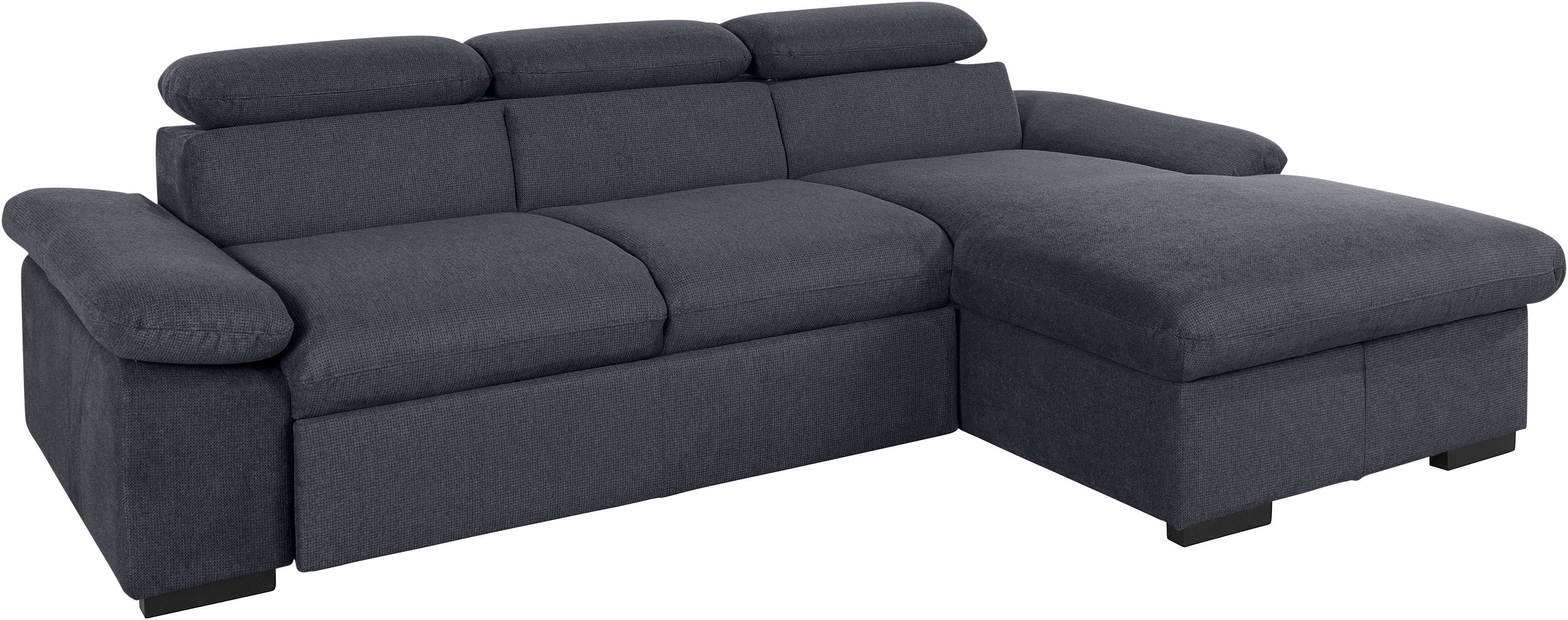COTTA Hoekbank Lola L-vorm met hoofdeinde-functie & poef keuze met bedfunctie, bedlade & armleuningverstelling (set)