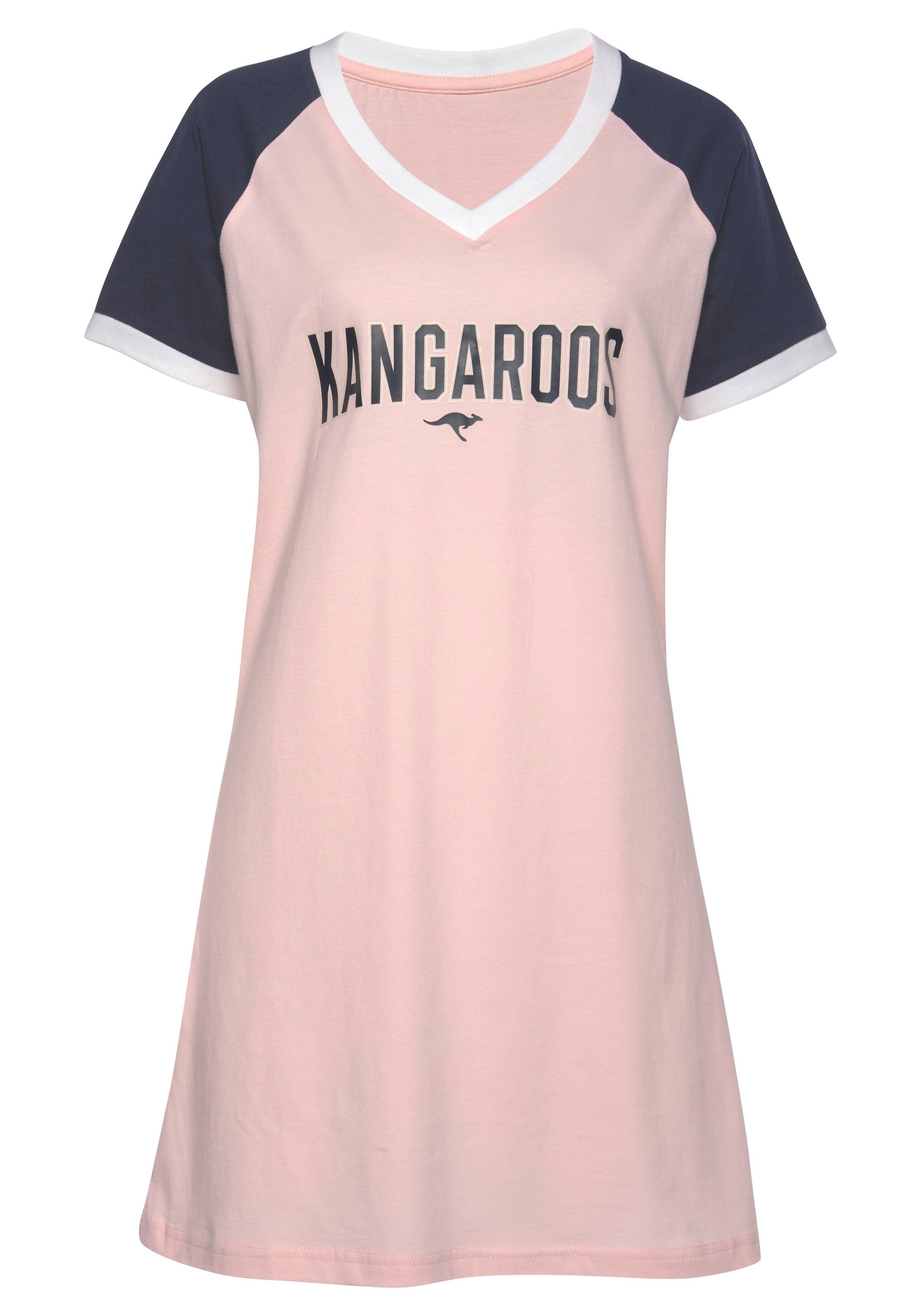 KangaROOS Big-shirt met contrastkleurige raglanmouwen