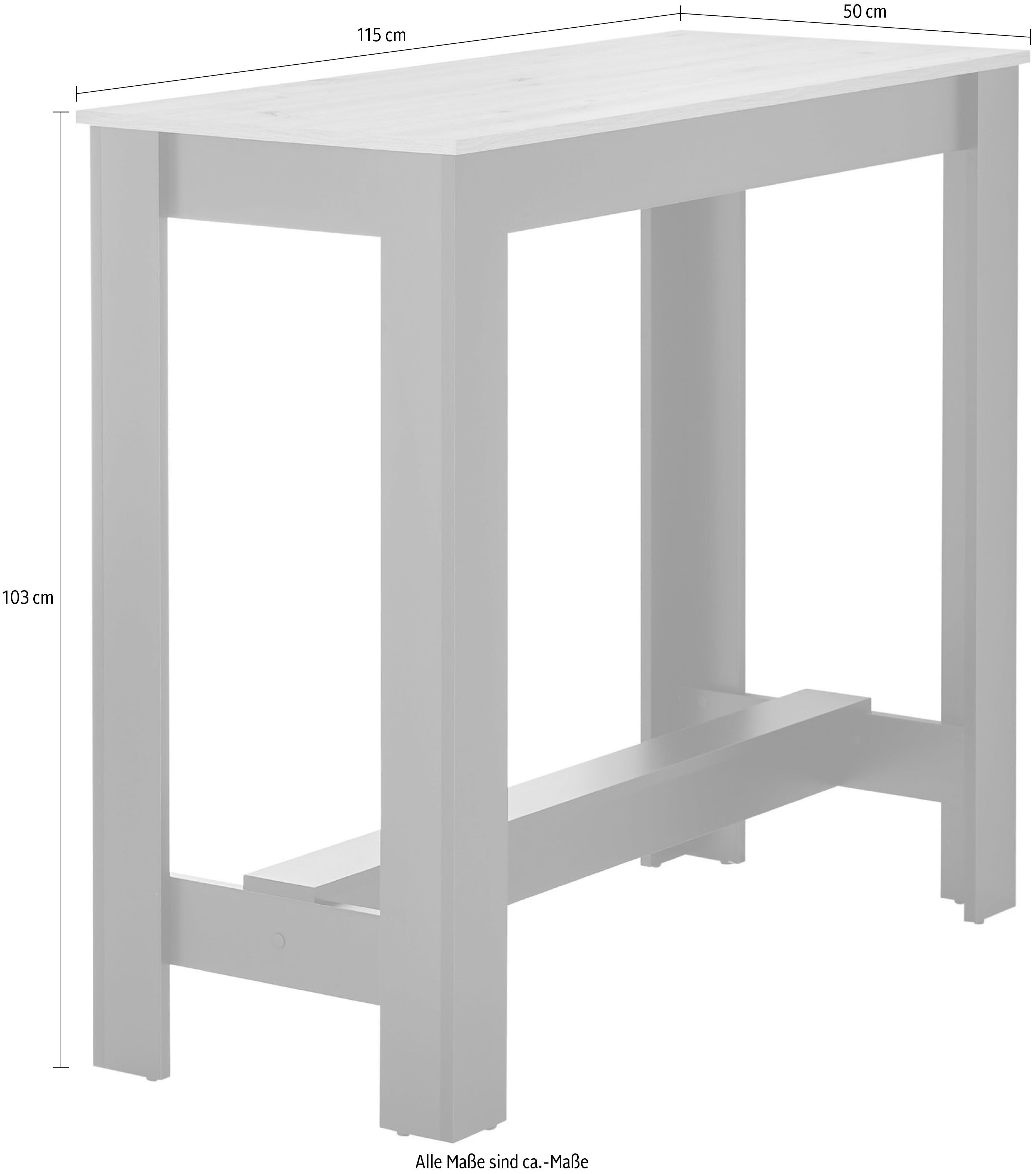 Stolkom Bartafel Modesto keukentafel, bistrotafel, statafel keuken, BxHxD 115x103x50 cm