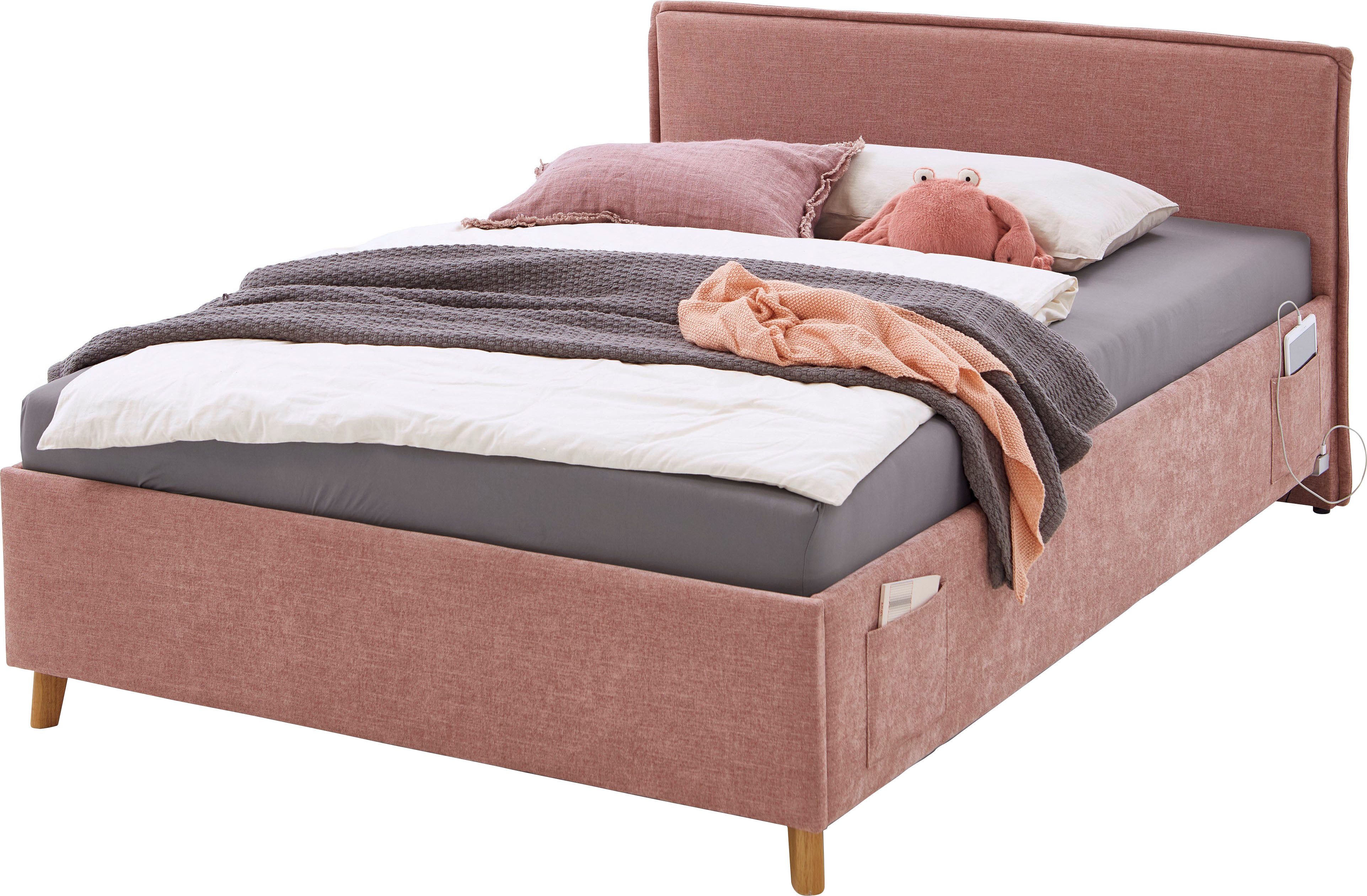 meise.möbel Kinderledikant Fun Bekleed bed naar keuze met bedkist, tienerbed inclusief USB-aansluiting