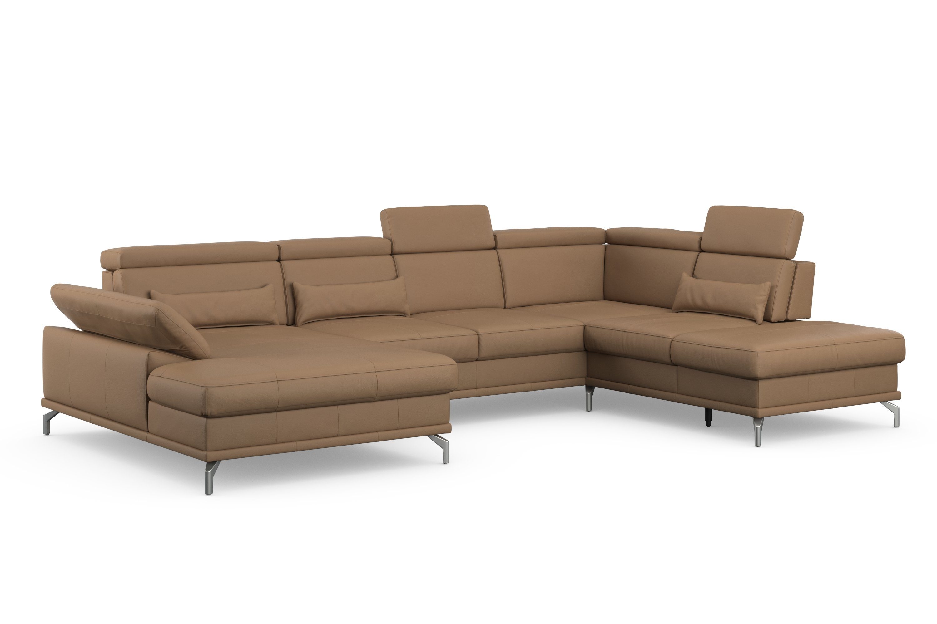 sit&more Zithoek Cabrio U-vorm, B: 359 cm, met zitdiepte-, arm- & hoofdverstelling