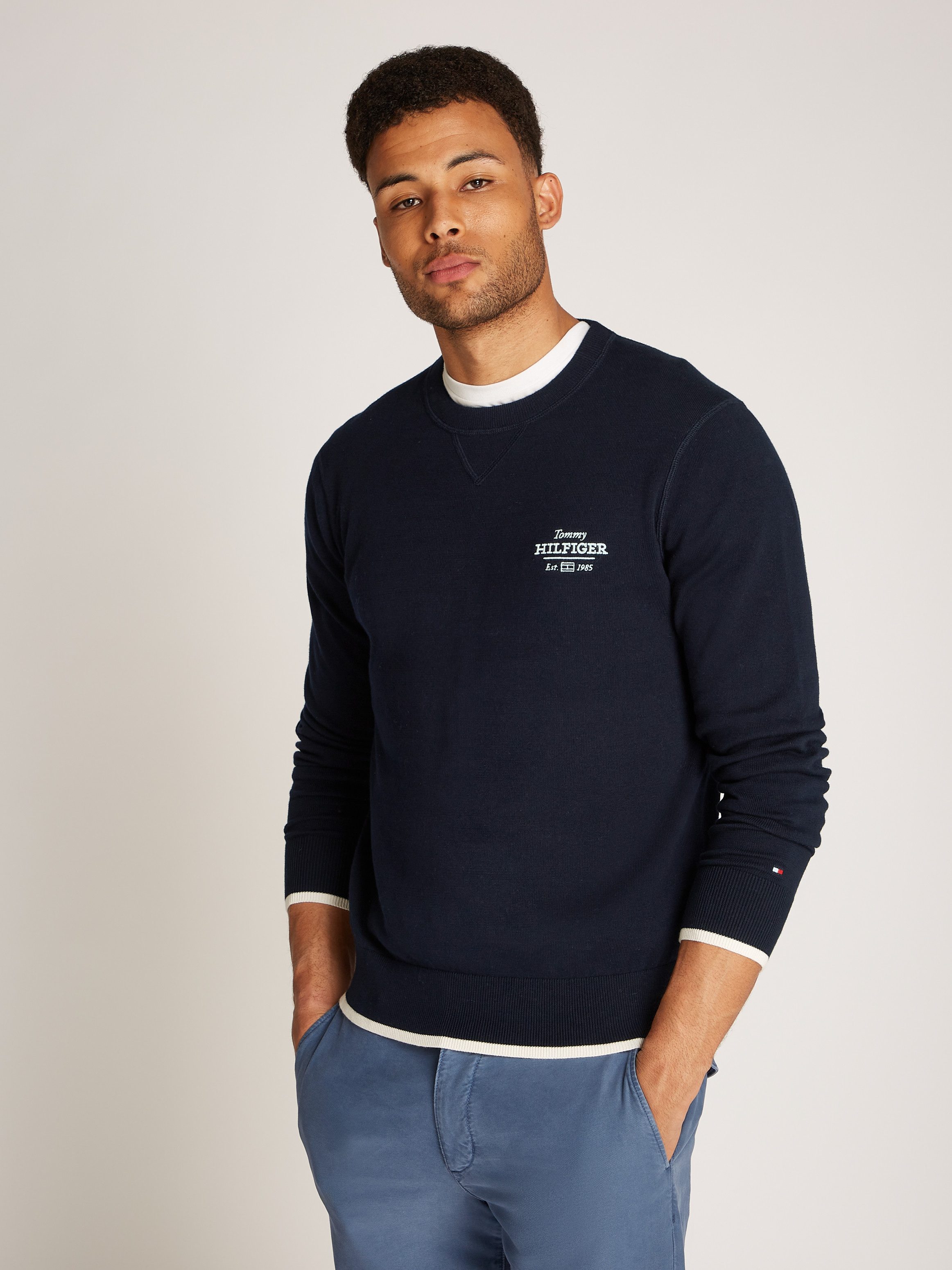 Tommy Hilfiger Trui met ronde hals GRAPHIC COTTON CREW