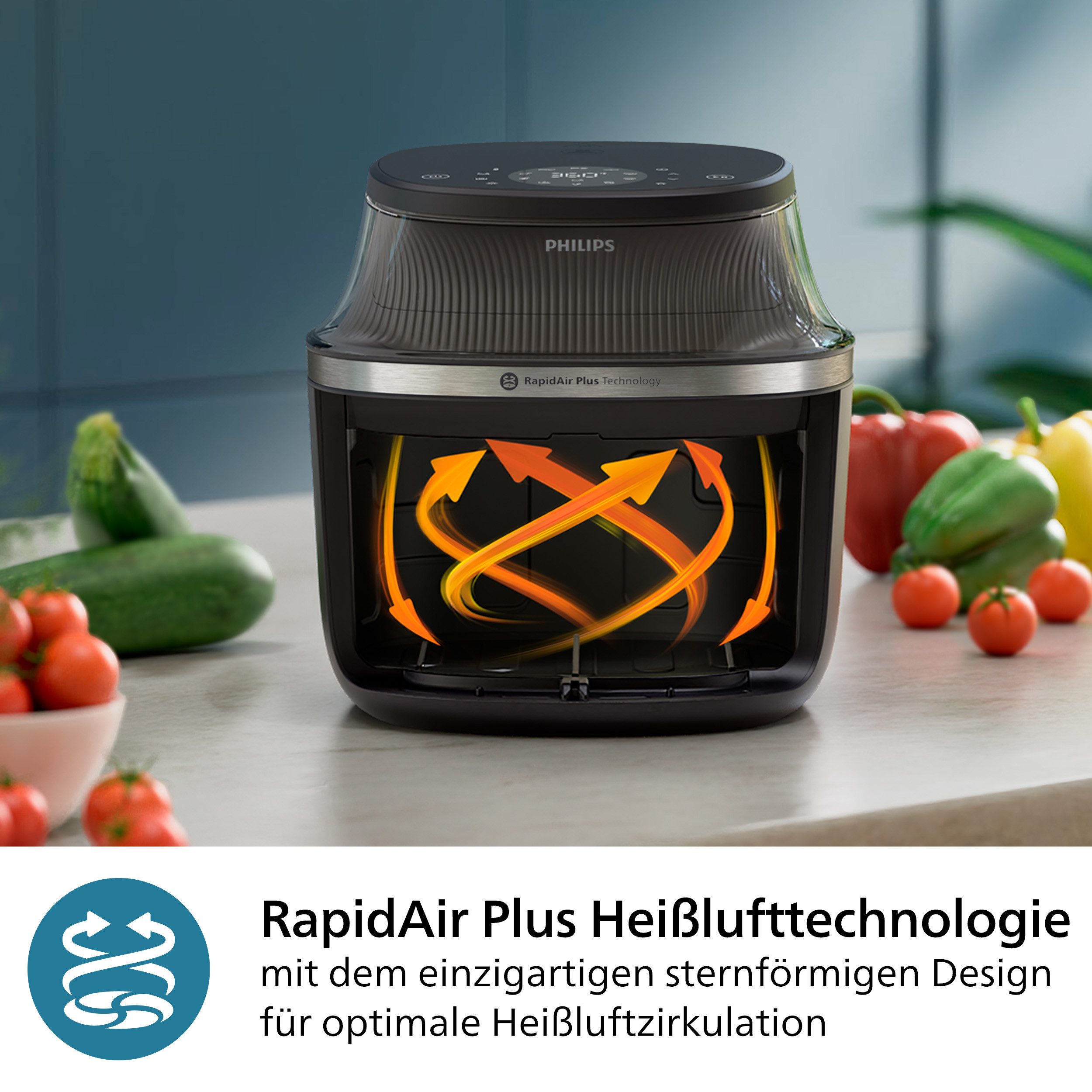 Philips Airfryer 3000 NA332/00, mit 6.2L, Sichtfenster