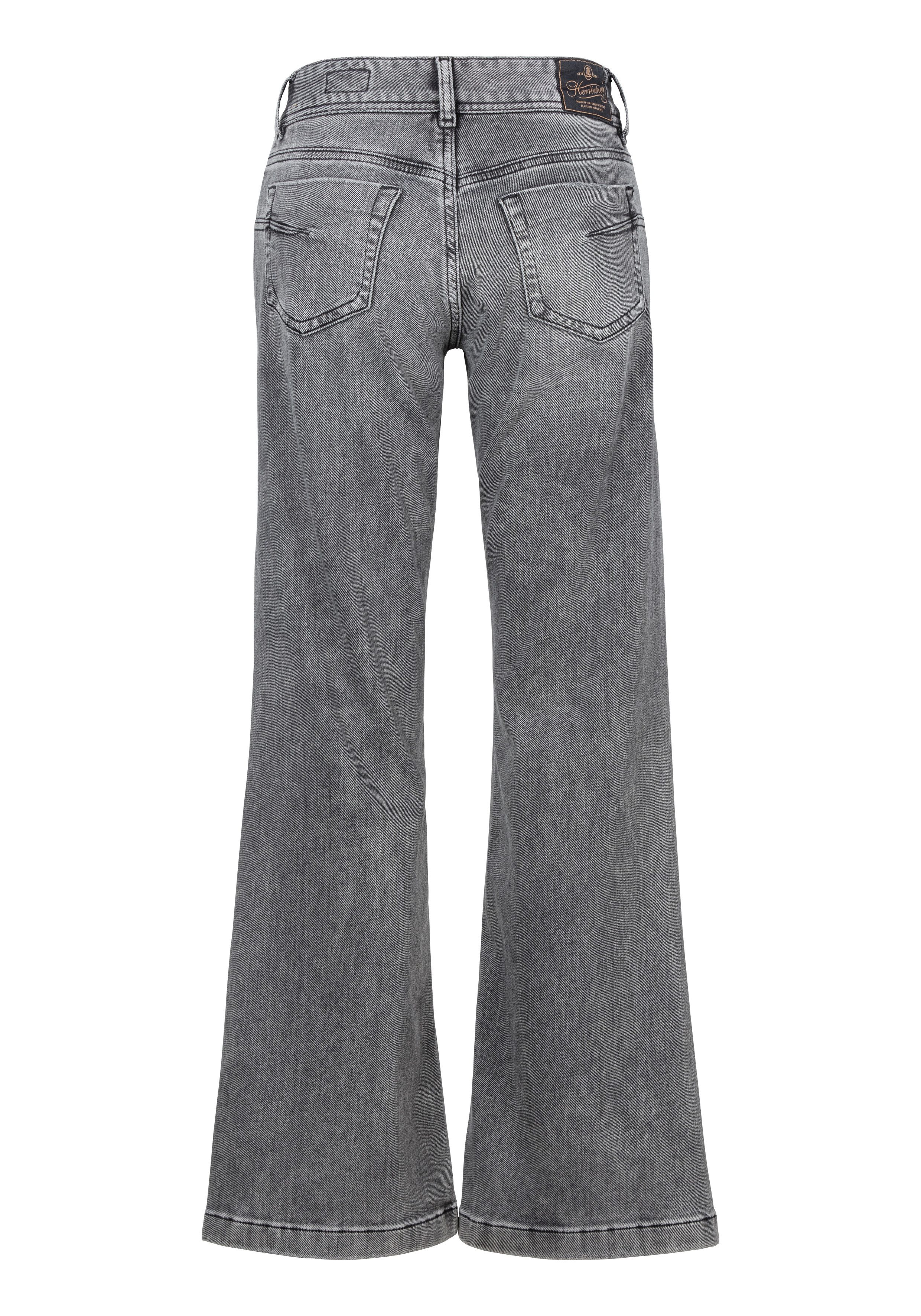Herrlicher Bootcut jeans Edna Organic Denim Brushed met markante zakafwerkingen achter