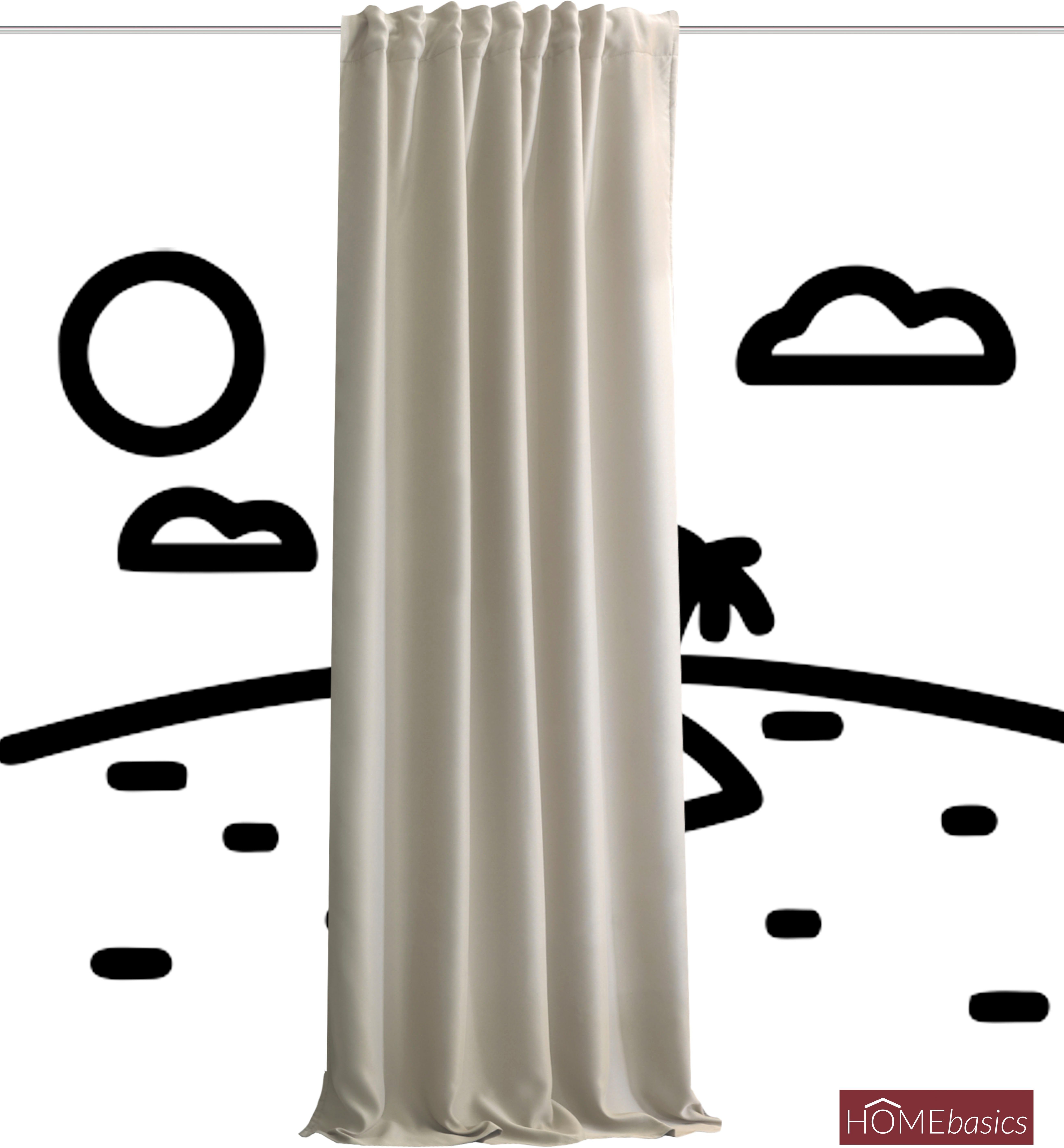 Home Basics Gordijn ACUSTICO Thermo, verduisterend, akoestisch fleece (1 stuk)